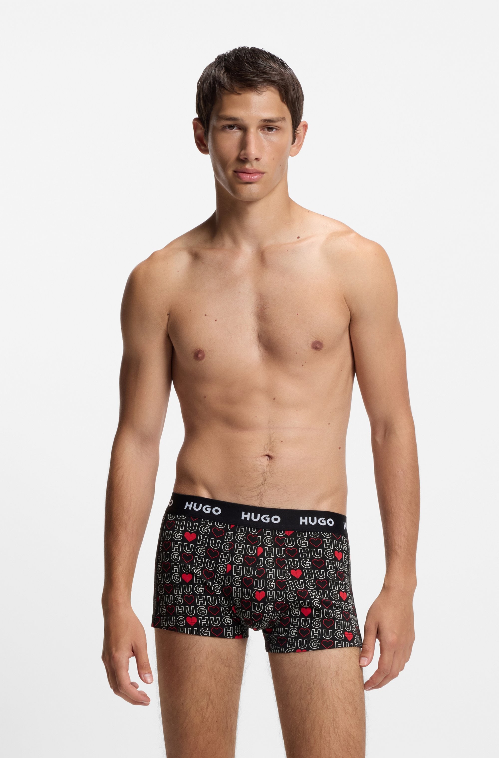 HUGO Underwear Trunk »TRUNK TRIPLET DESIGN« Packung, 3 Stk. mit Logobund