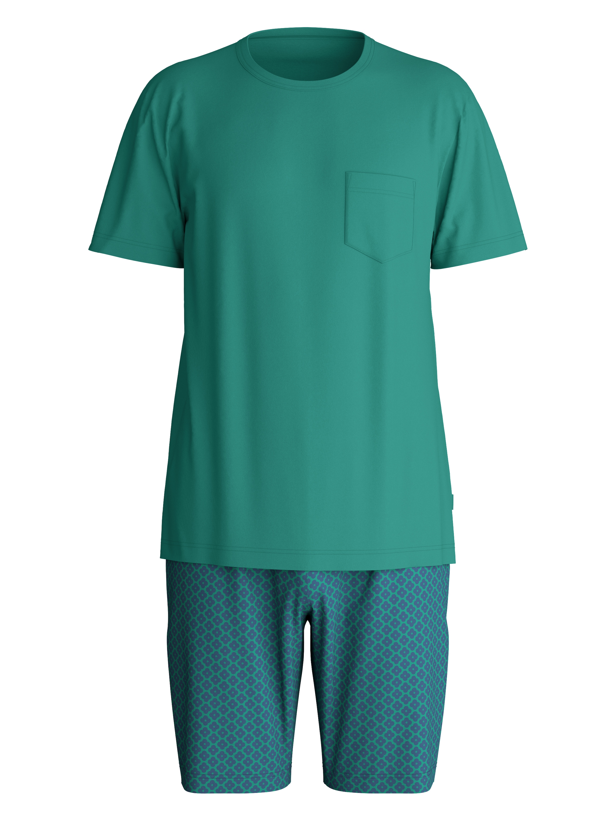 CALIDA Shorty »Relax Imprint 2« 2 kurzarm, Rundhals, Brusttasche