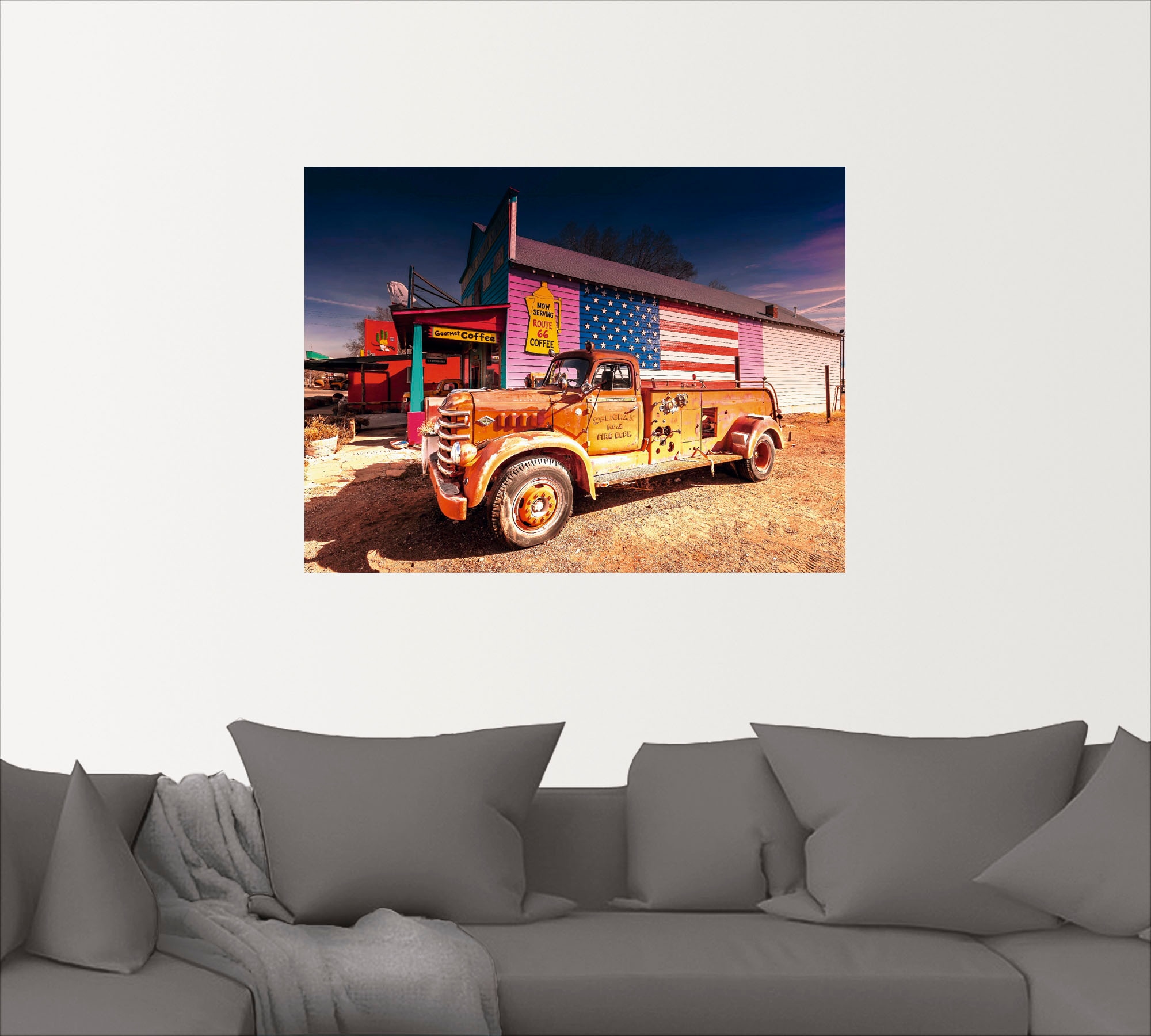 Artland Wandbild »Feuerwehr Oldtimer«, Auto, (1 St.), als Poster, Wandaufkleber in verschied. Größen