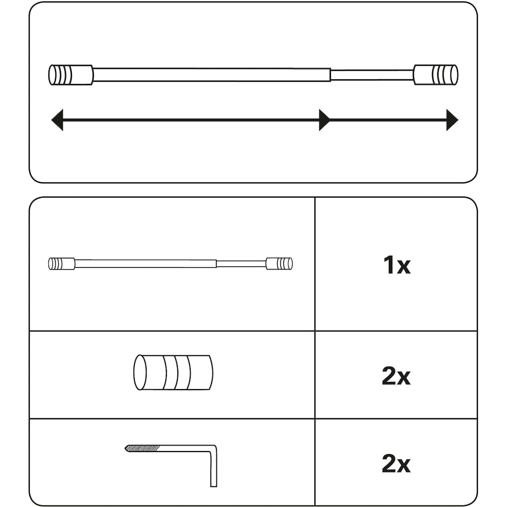 GARDINIA Vitragenstange, 1 läufig-läufig, ausziehbar