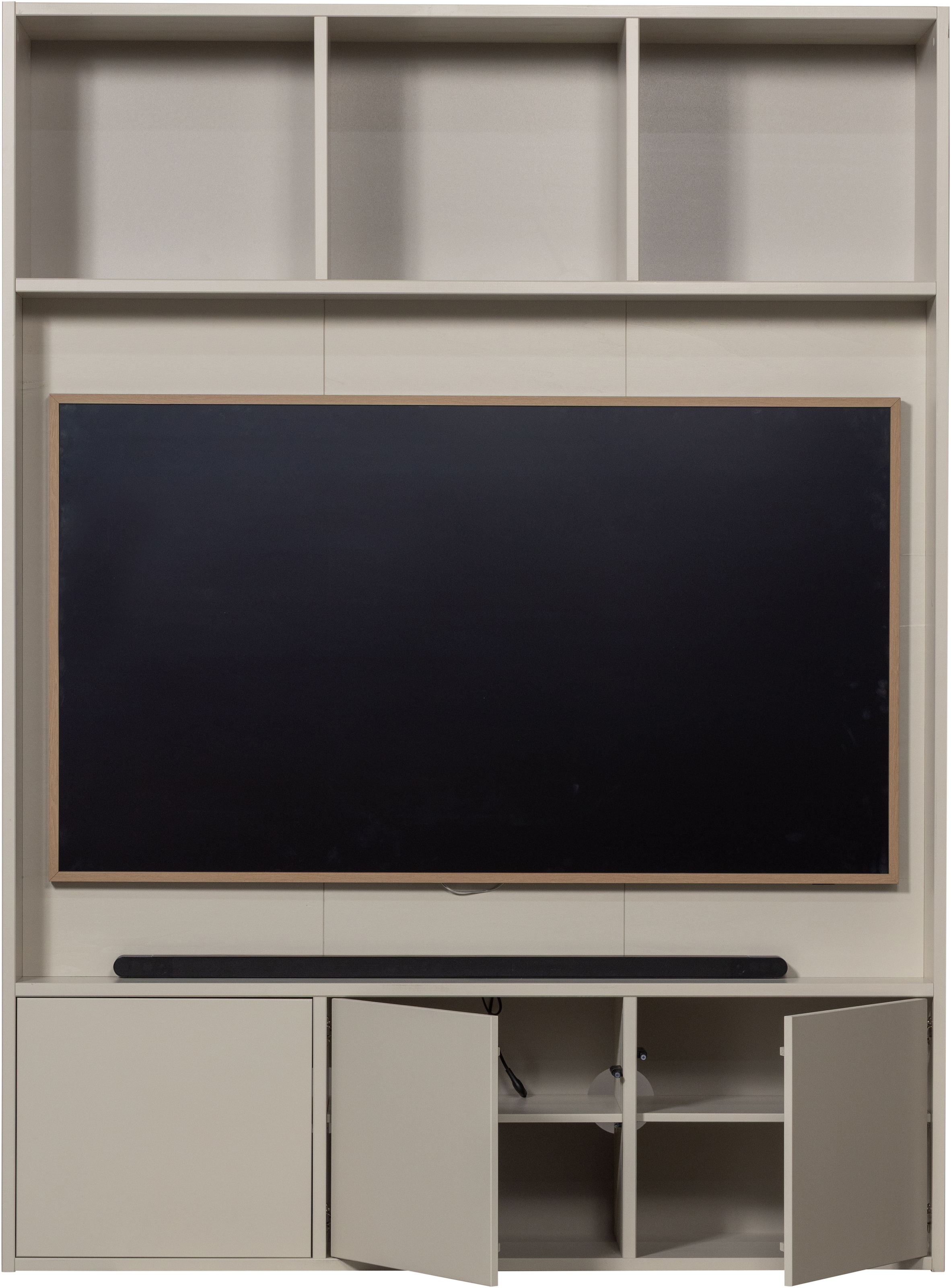WOOOD Wohnwand »Meggy FSC®-Kiefernholz mit Druckmechanismus B 160 x D 40 x H 215 cm«