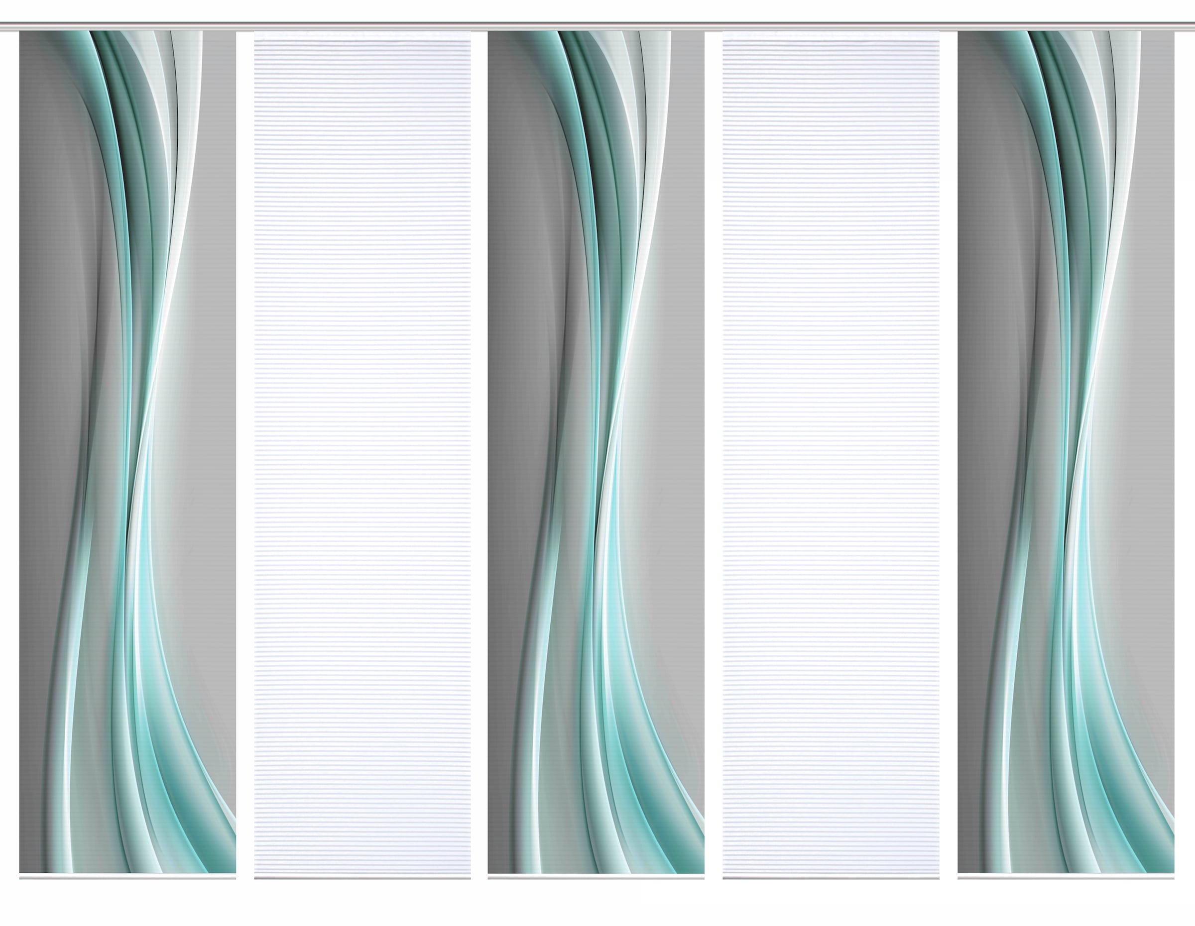 HOME in green Schiebegardine »ELANIA« Paneelwagen 5 Stk. tlg. SET DIGITALDRUCK,BAMBUSOPTIK RECYCELT