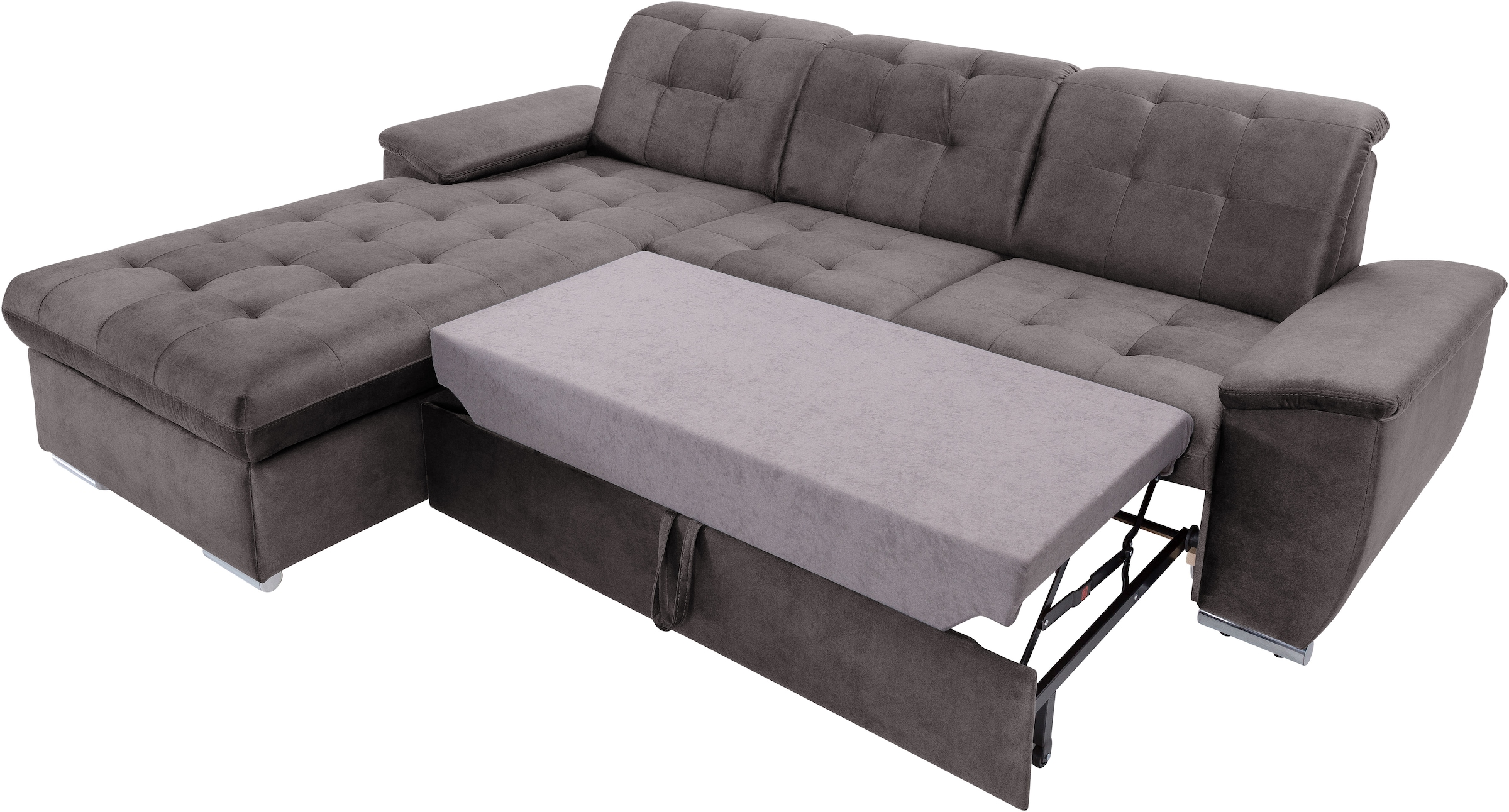 exxpo - sofa fashion Ecksofa »Derby Inkl. Kopfteilverstellung, wahlw. Bett & Bettkasten, L-Form«, EXTRA an Komfort zum Relaxen, Entspannen und Wohlfühlen