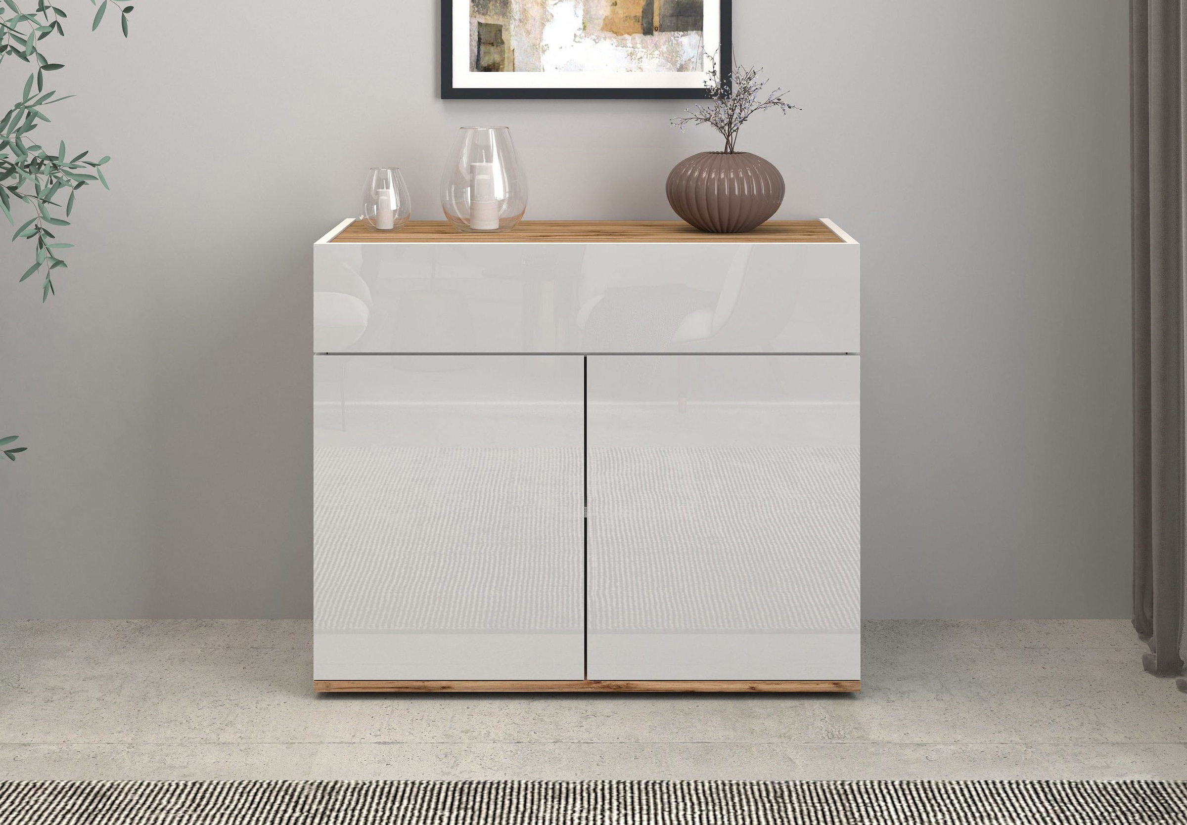 INOSIGN Sideboard »Garda, Kommode, Schrank, Kredenz«, 2 Türen, 1 Schublade,grifflos Breite 80,9 cm