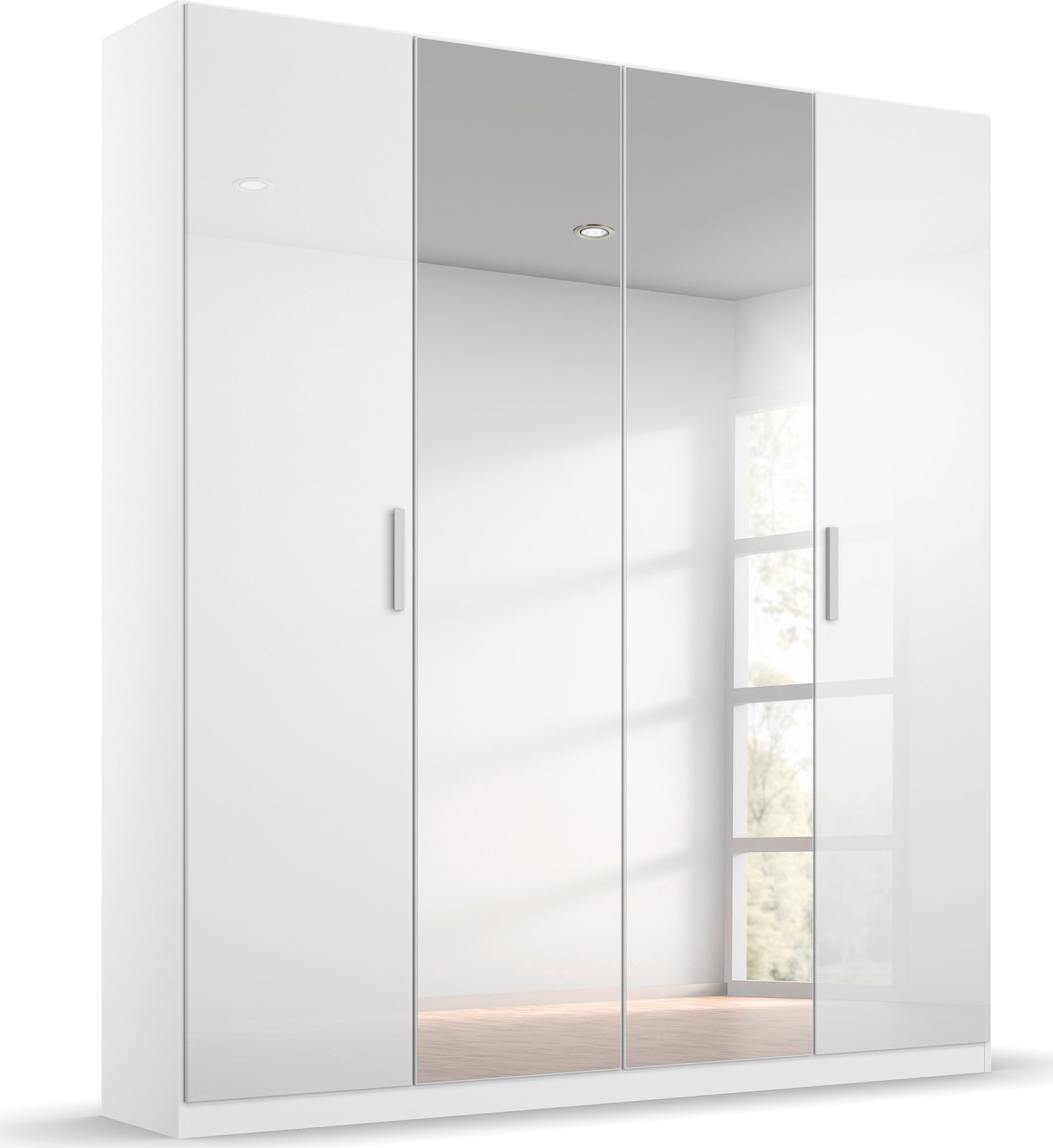 rauch Drehtürenschrank »Kleiderschrank Schrank Garderobe KOLUNA Hochglanz-Front und Spiegel« Breiten 181/226/271/315 cm Höhen 210/229 cm,  Hochglanzfront mit Spiegel, inkl. 2 Innenschubladen sowie extra Böden