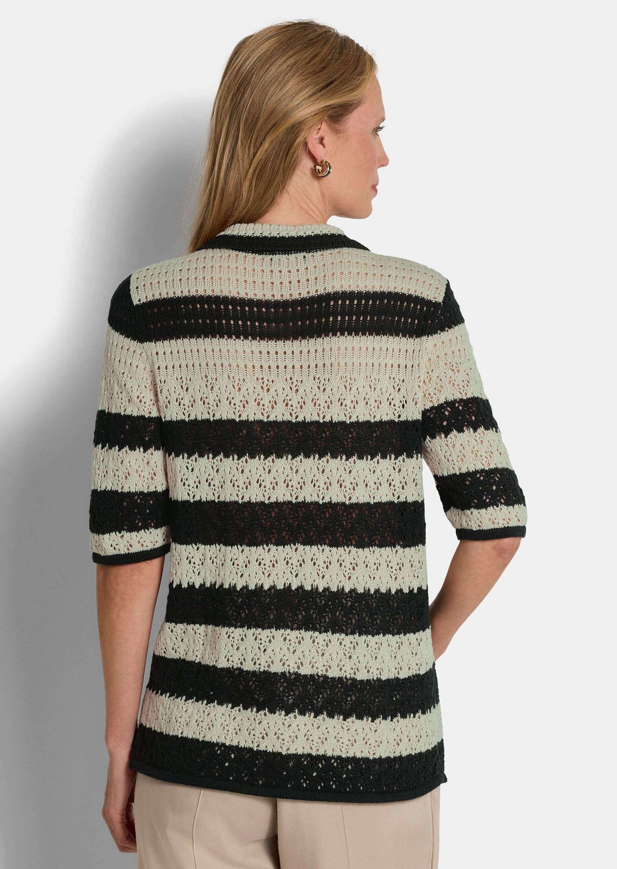 GOLDNER Strickjacke »Ajourjacke in maritimen Look« Ajourstrick mit Ringel