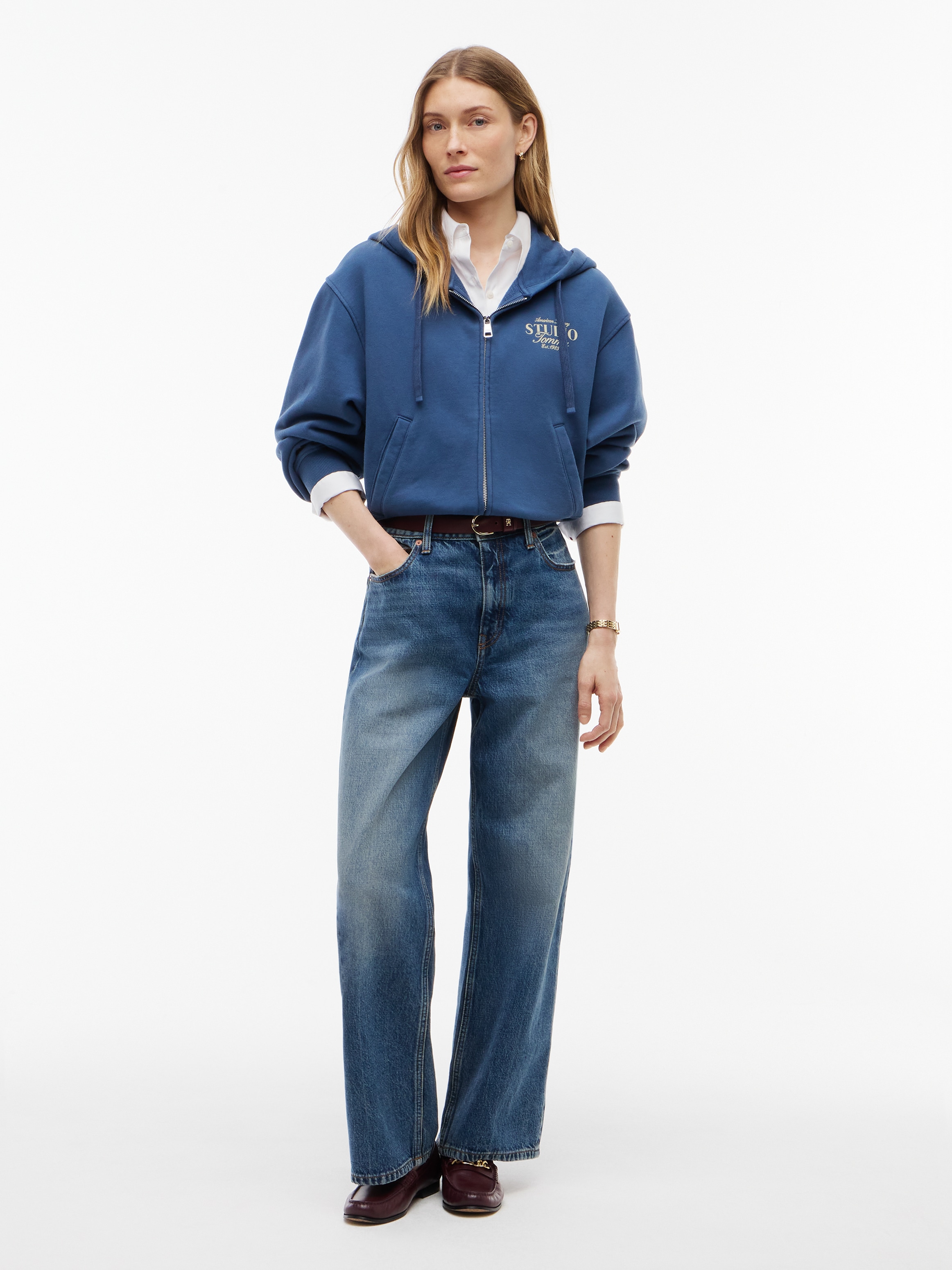 Tommy Hilfiger Sweatjacke »STUDIO TOMMY ZIP-UP HOODIE SWT« Baumwolle