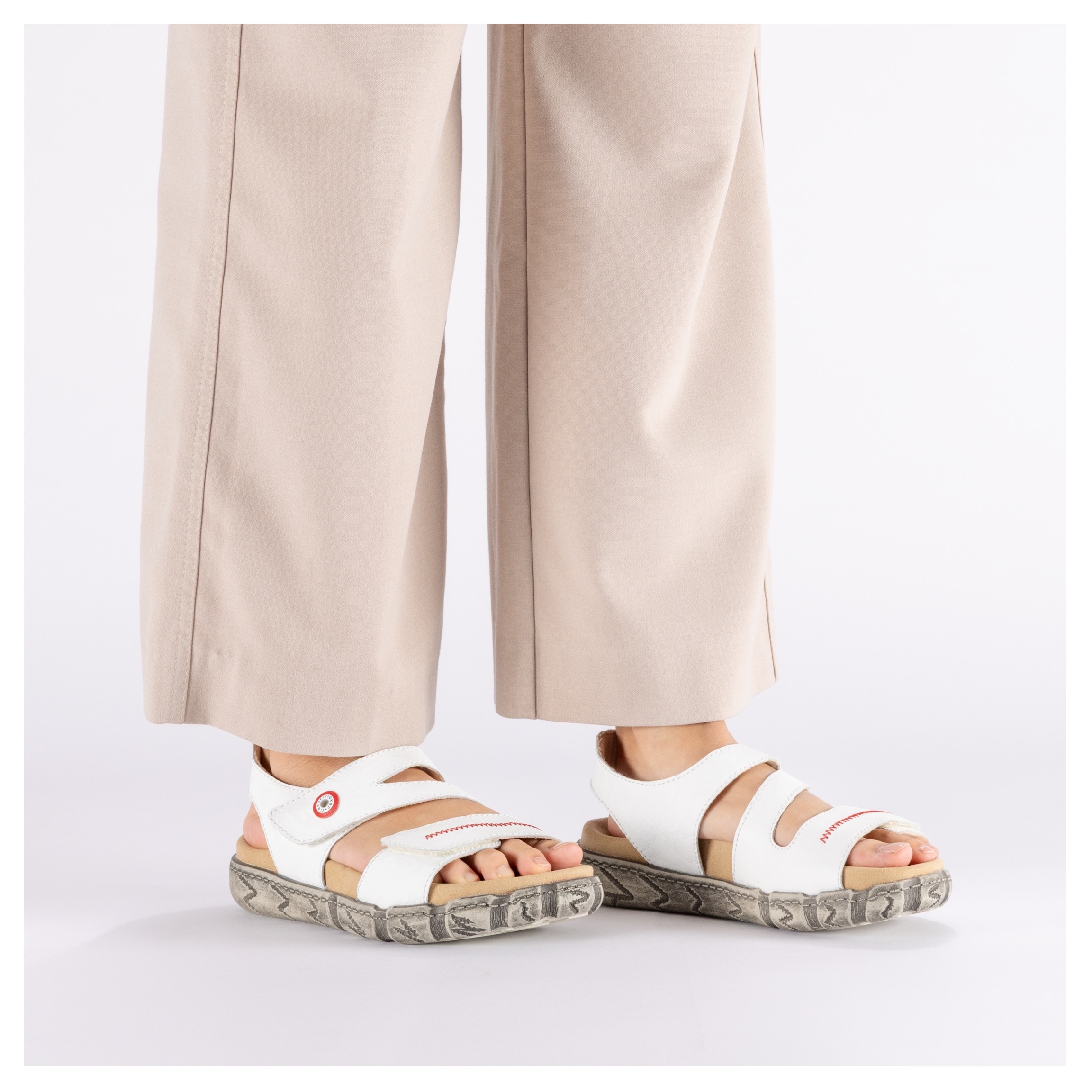 Rieker Sandale  Sommerschuh, Klettsandale mit Ziernaht