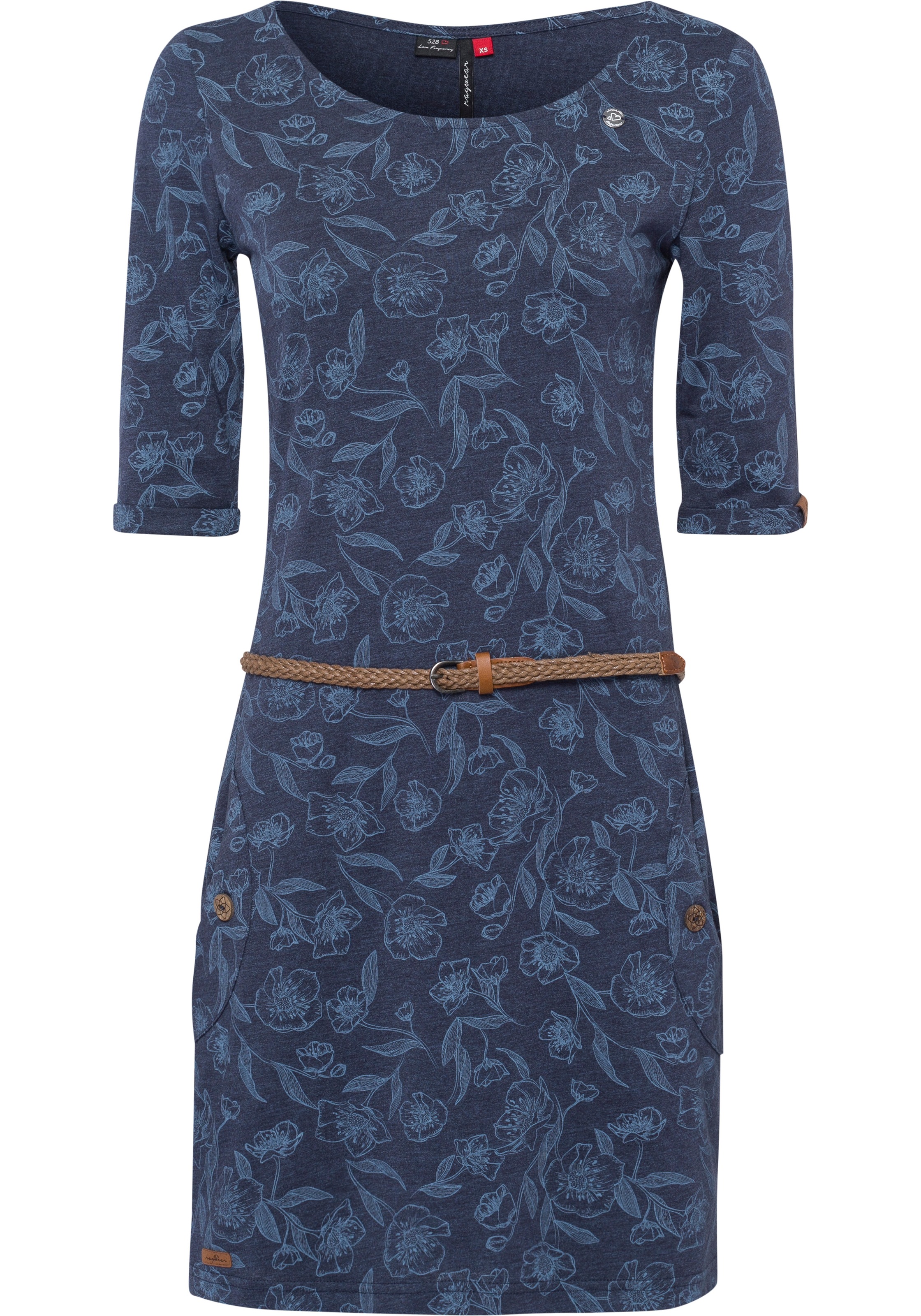 Ragwear Jerseykleid »TANYA FLOWER«, (2 tlg., mit abnehmbarem Gürtel), mit Zierknöpfen... kaufen