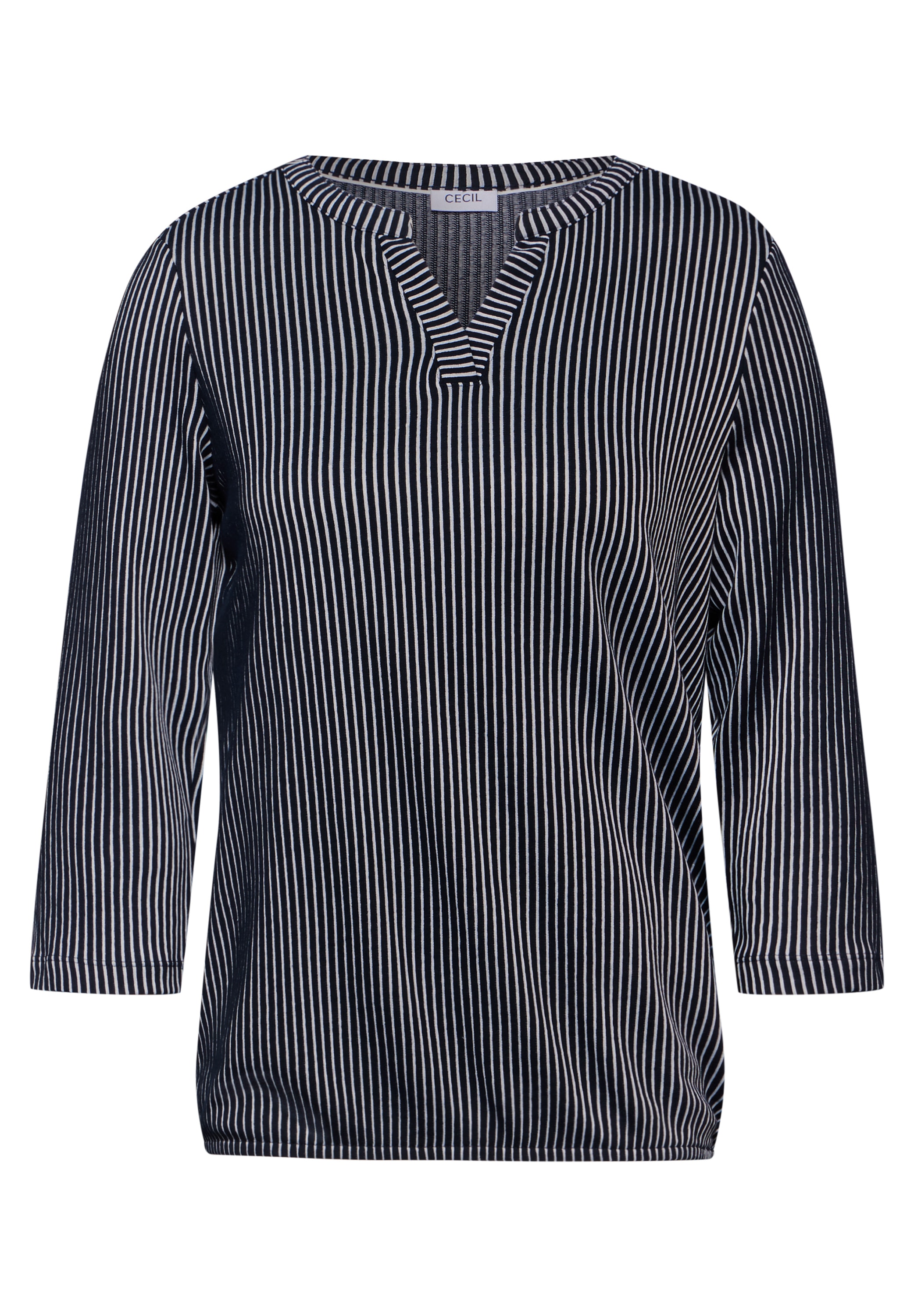 Cecil 3/4-Arm-Shirt, im Tunika-Look, mit geschlitztem Rundhals