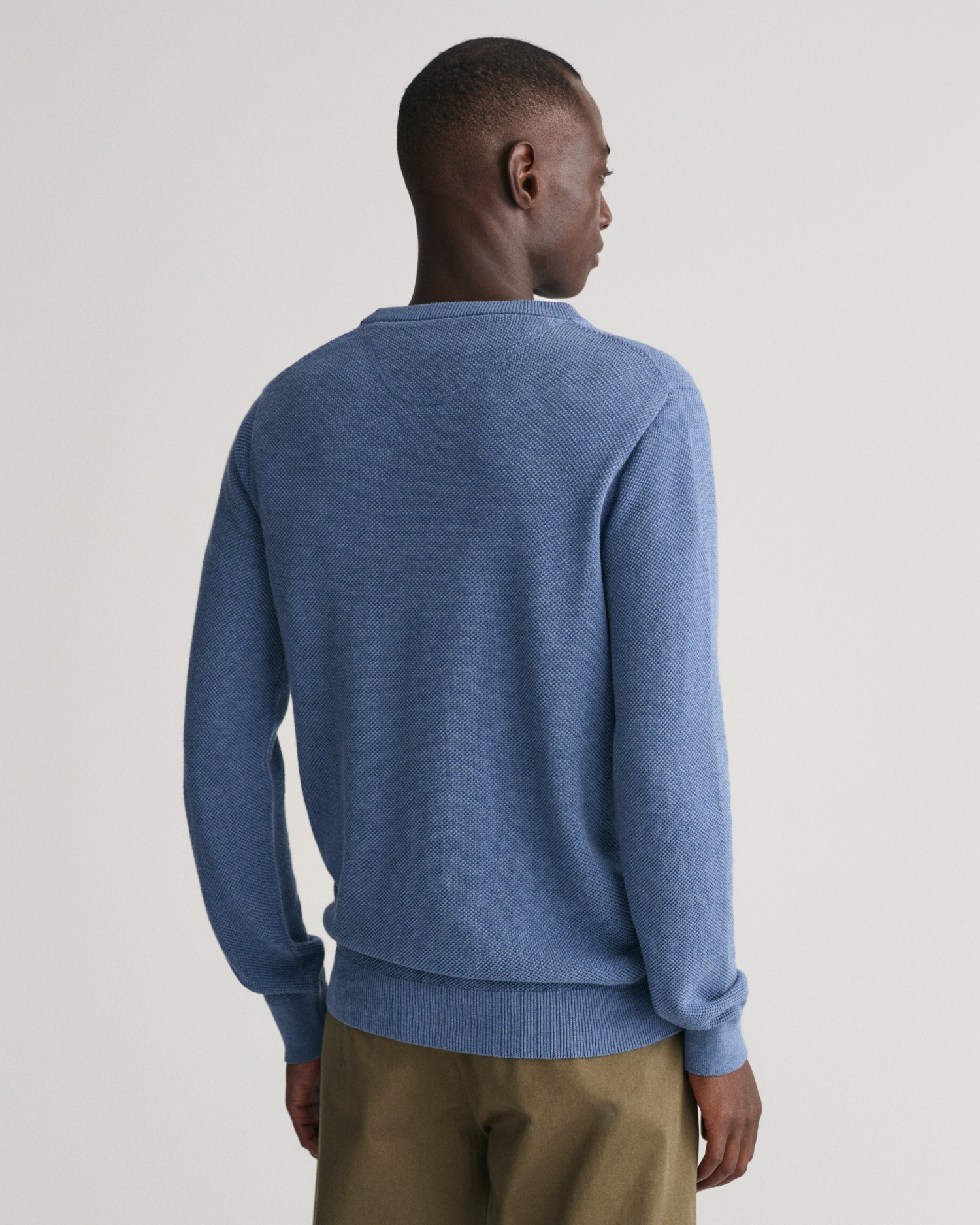 Gant Rundhalspullover »COTTON PIQUE C-NECK«, mit Logostickerei auf der Brust