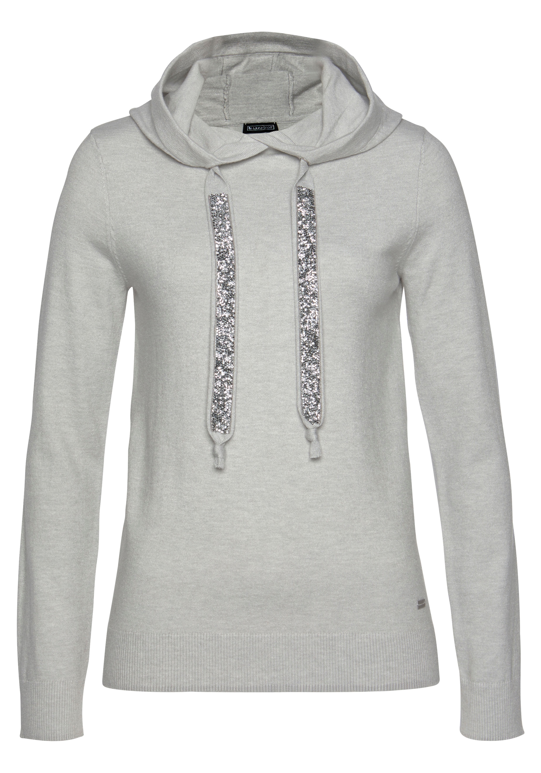 Laura Scott Strickpullover, mit Kapuze und Glitzerband
