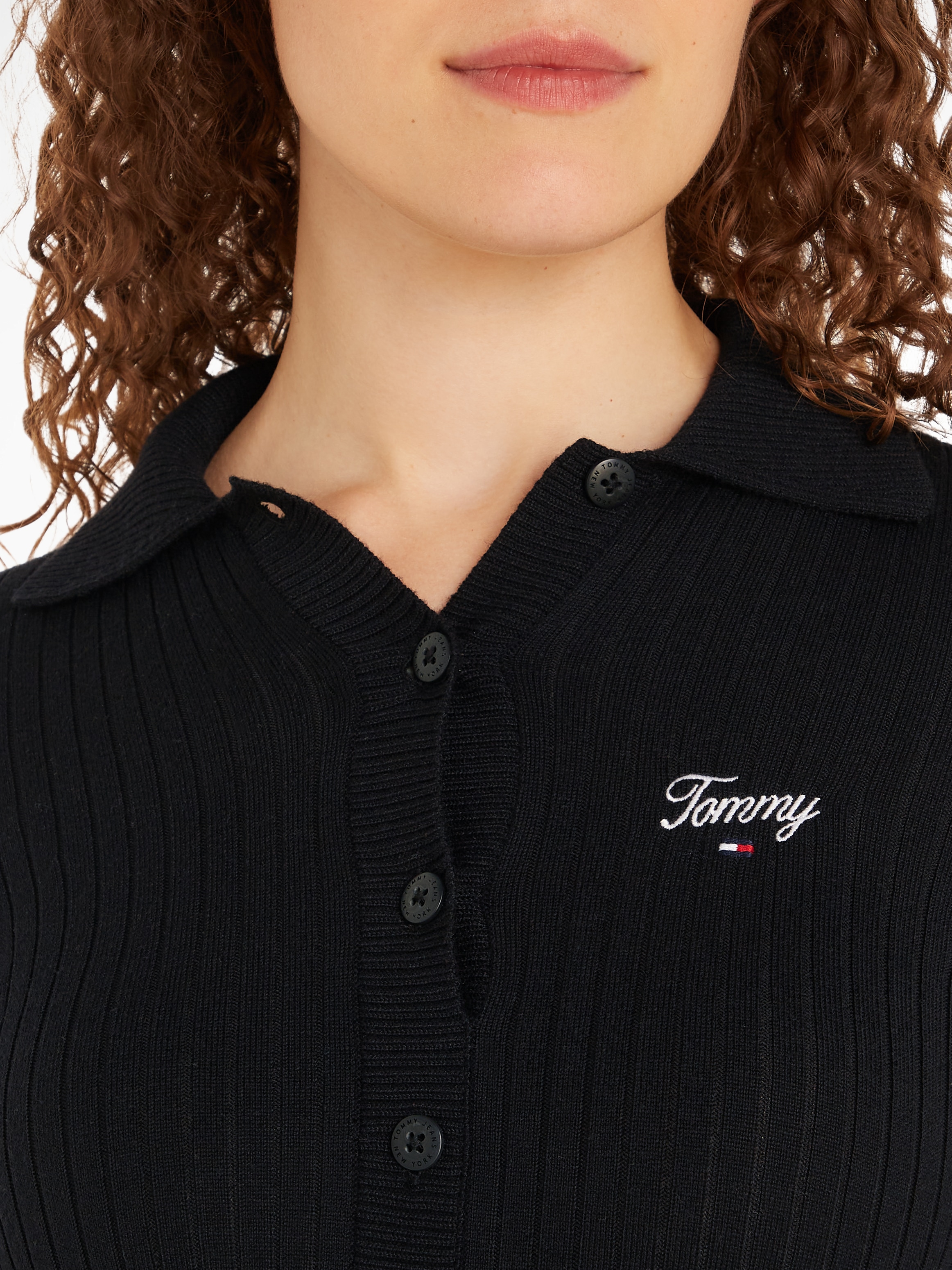 Tommy Jeans Polokleid »TJW SCRIPT POLO SWEATER DRESS«, mit Tommy Jeans Script Logo-Schriftzug