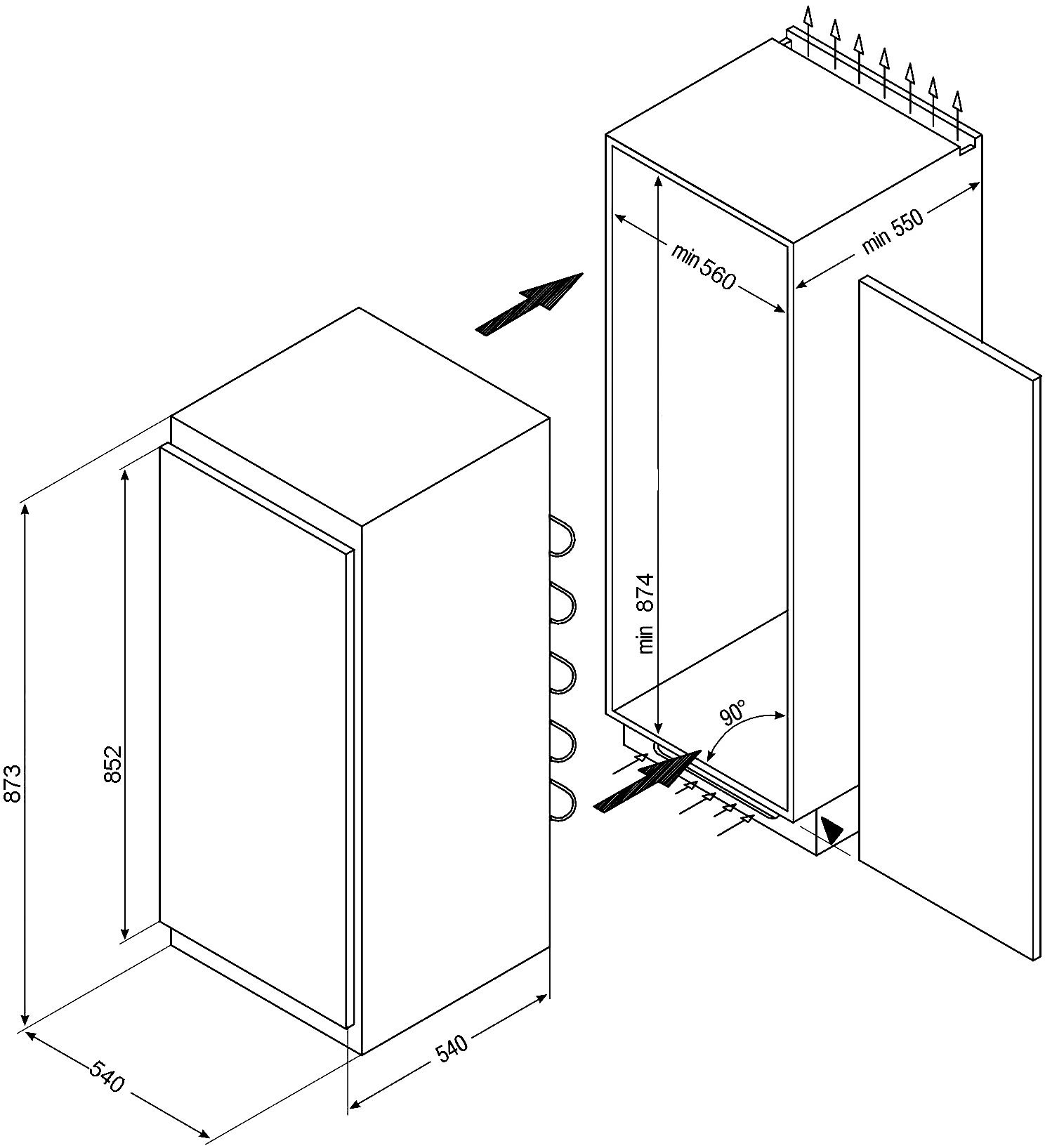 Amica Einbaugefrierschrank »EGS 16163«, 88,0 cm hoch, 54,0 cm breit, 85 cm hoch