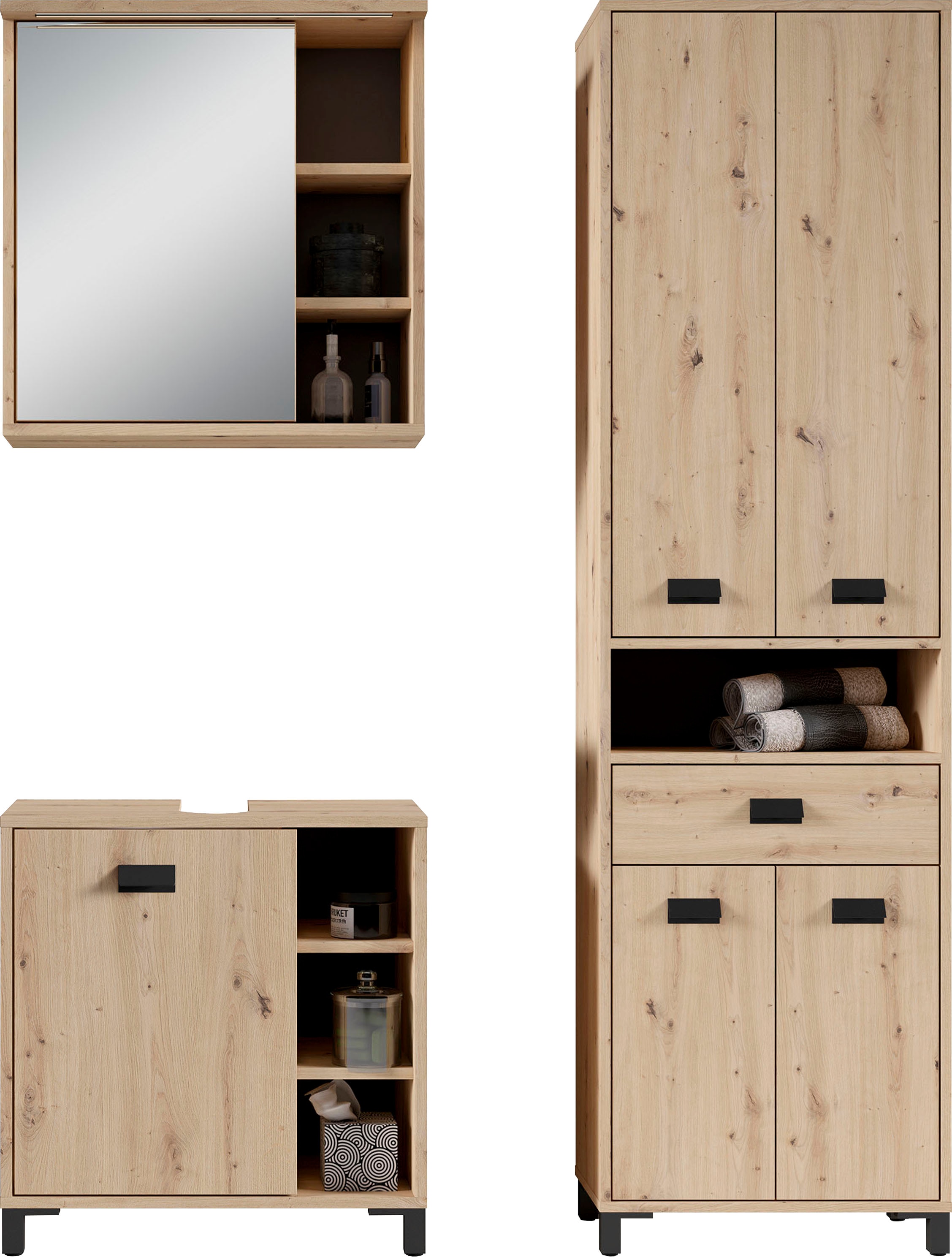 byLIVING Badmöbel-Set »Wellness«, (3 St.)