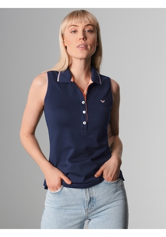 Shirttop »TRIGEMA Ärmelloses Poloshirt mit kontrastfarbigen Akzenten«, (1 tlg.)