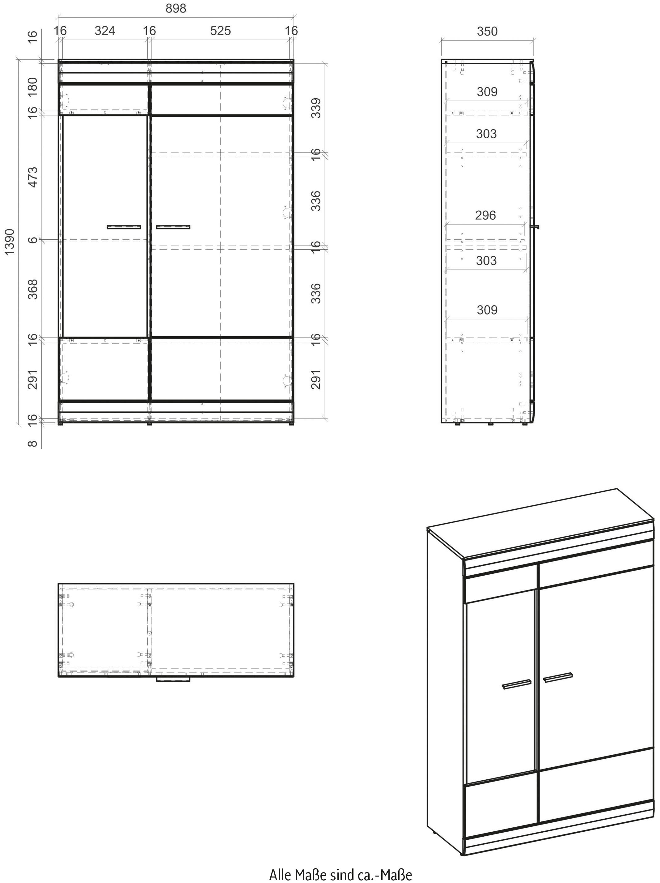 INOSIGN Vitrine »SCARA«, mit Applikation Zinneiche Dekor, Breite 90 cm, mit Softclose-Funktion