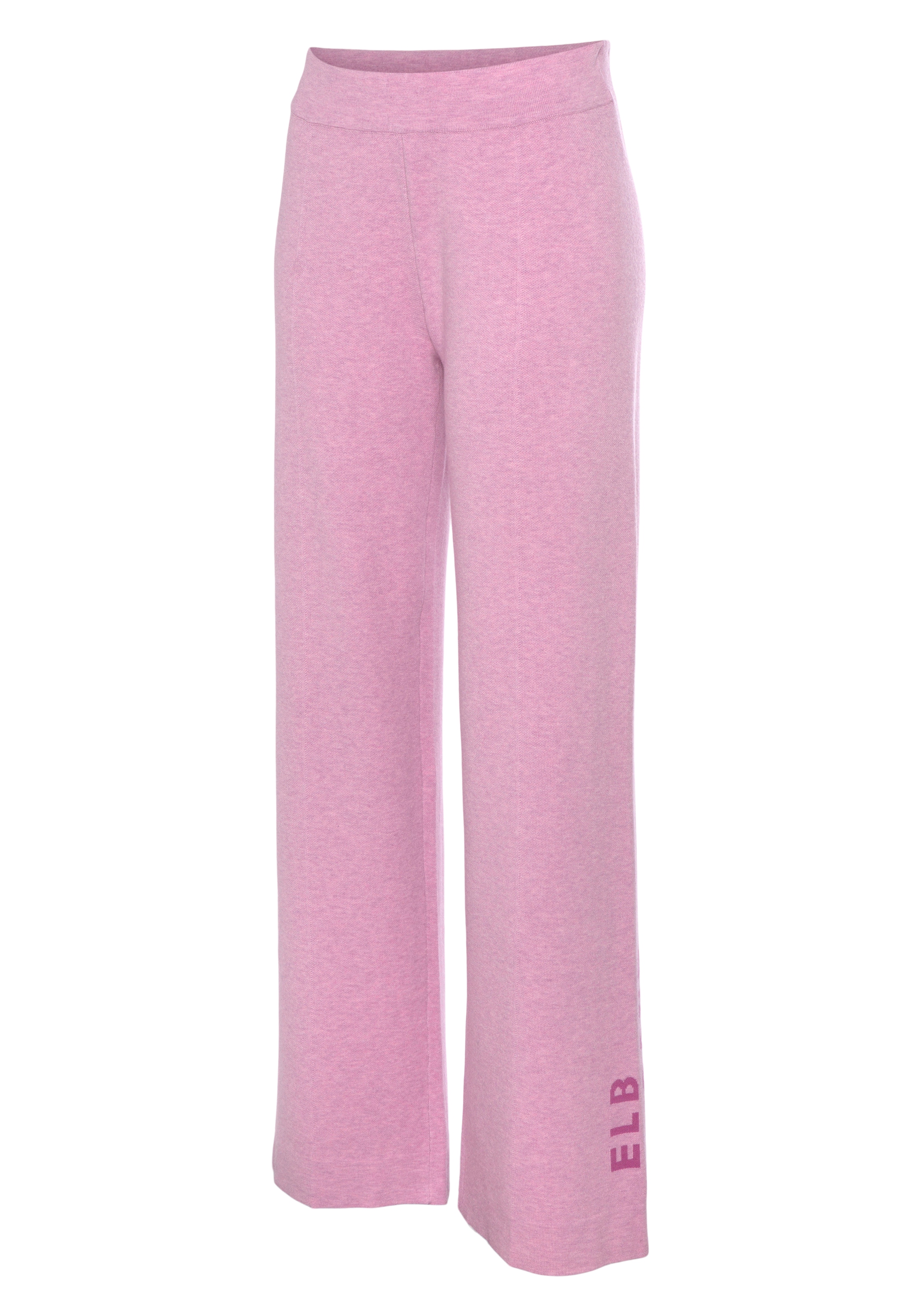 Elbsand Strickhose »- Loungehose - Relaxhose«, mit weitem Bein und eingestricktem Logo, Loungewear