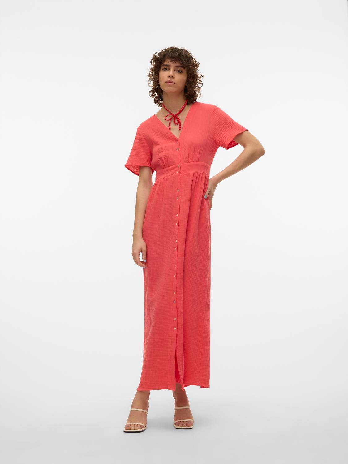 Vero Moda Maxikleid »VMNATALI SS ANKLE DRESS WVN GA SPE«