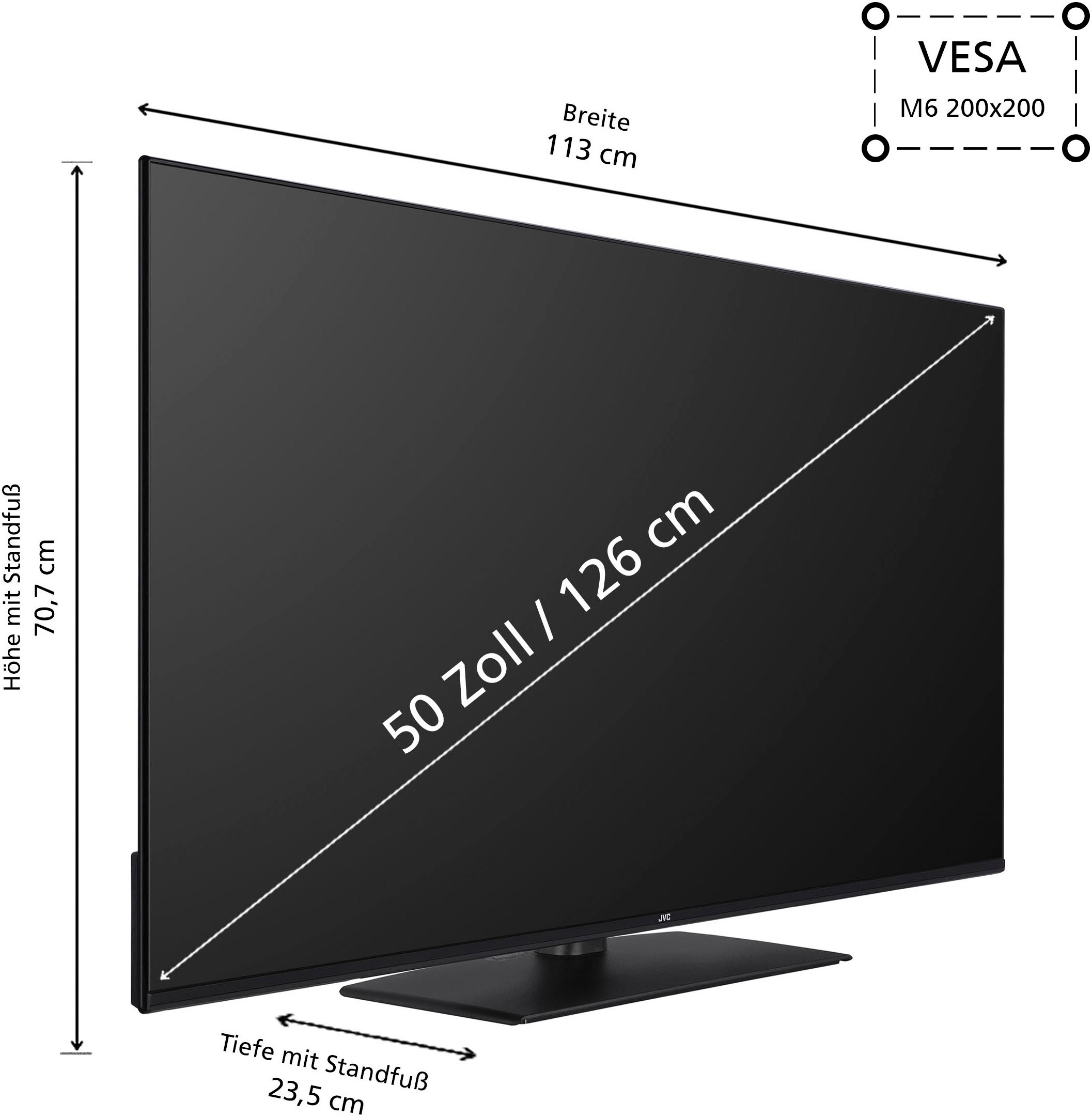 JVC QLED-Fernseher »LT-50VUQ3455«, 4K Ultra HD, Smart-TV