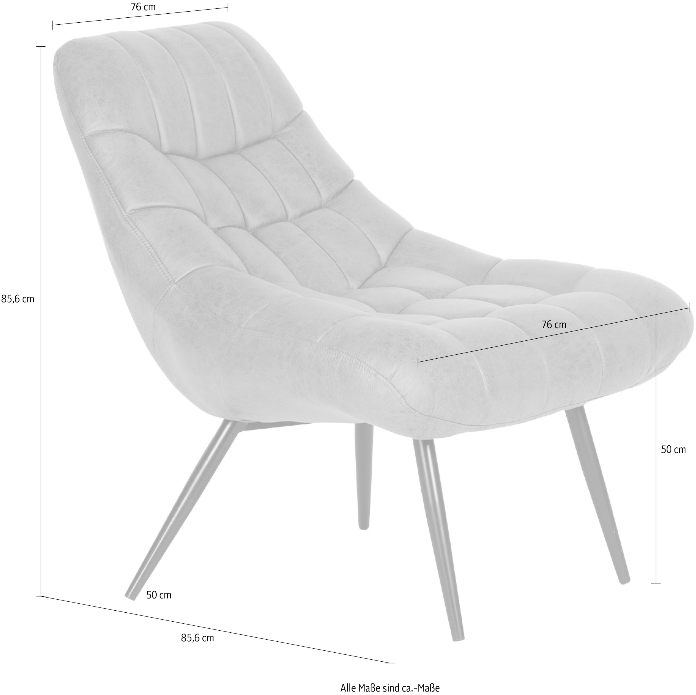 SalesFever Relaxsessel, XXL-Sitzfläche mit üppiger Steppung