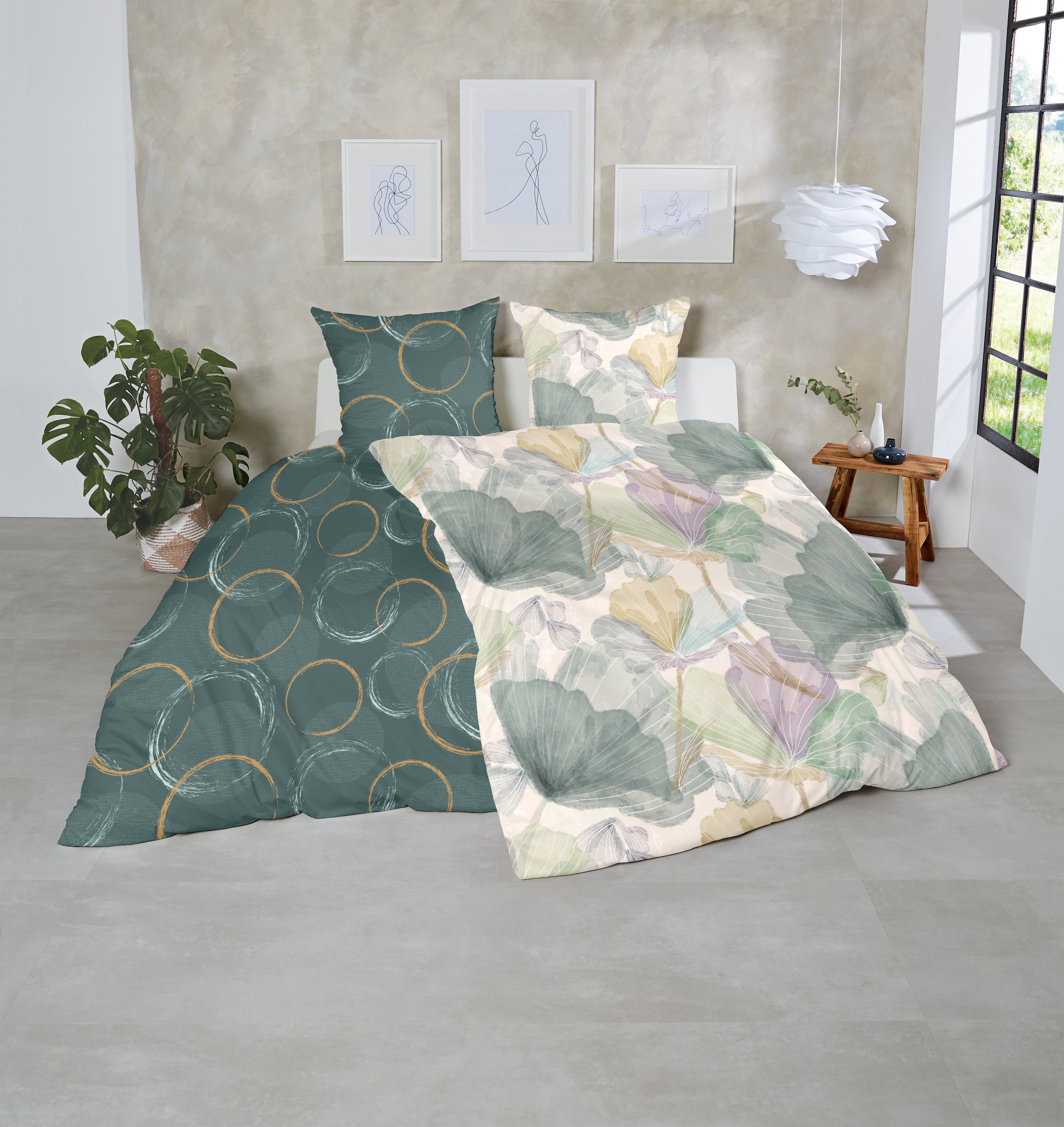 Primera Bettwäsche »Mako-Satin -Bettwäsche Lucida« 2 Stk. tlg. mit frischem Blumendesign