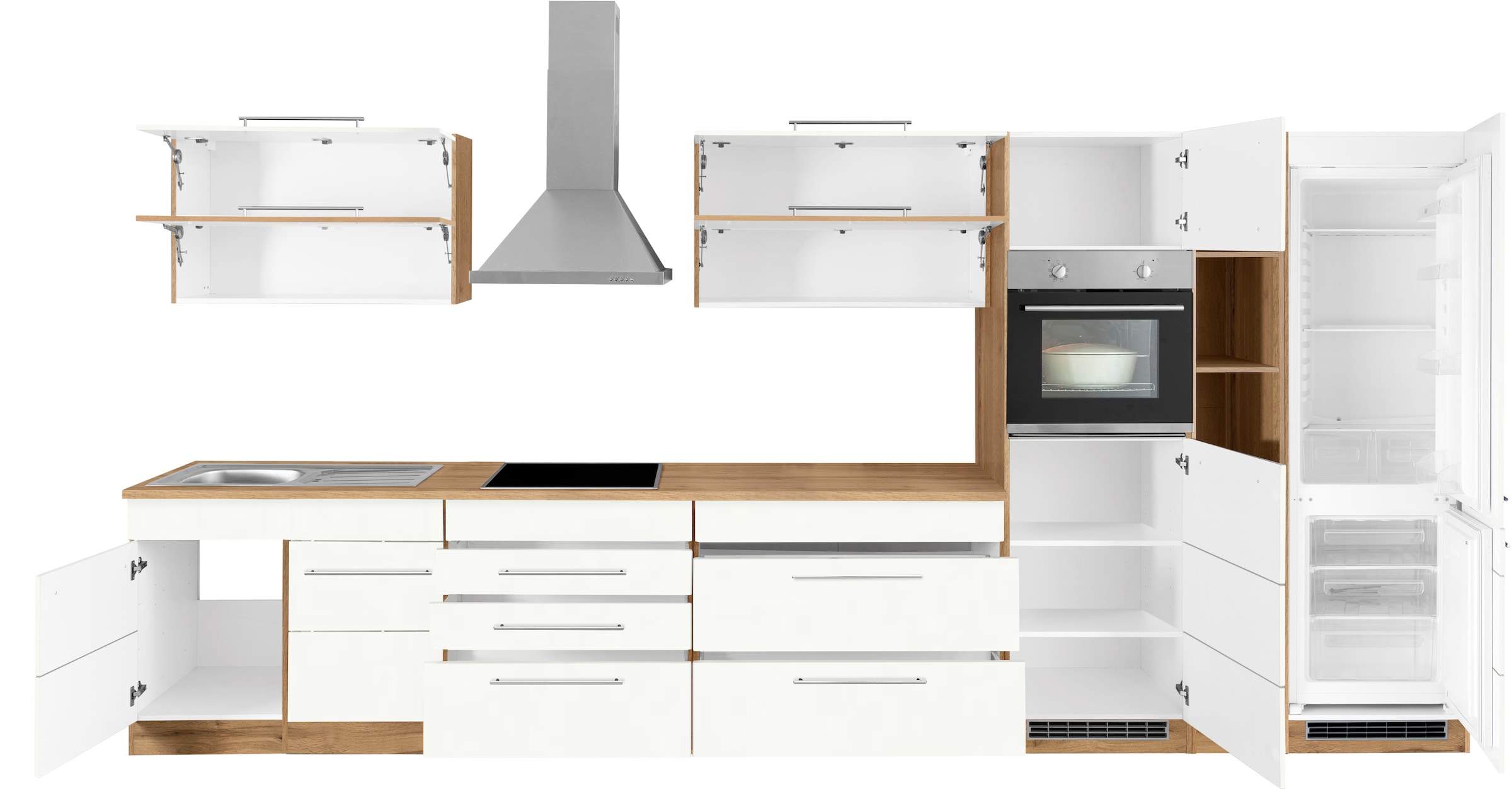 KOCHSTATION Küchenzeile »KS-Wien« Breite 430 cm, wahlweise mit E-Geräten und Induktion