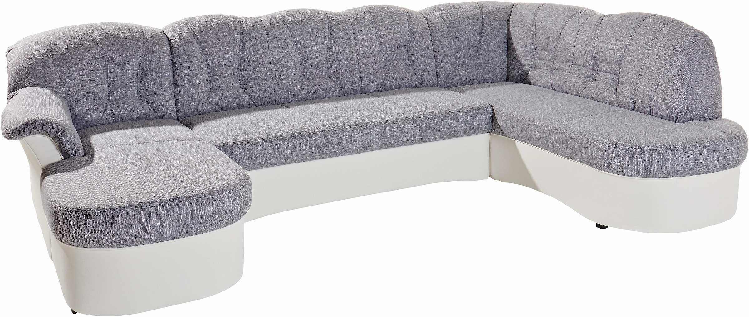 DOMO collection Wohnlandschaft »Elva, zeitlose Formensprache, elegante Rückensteppung, U-Form«, wahlweise mit Bettfunktion und Federkern