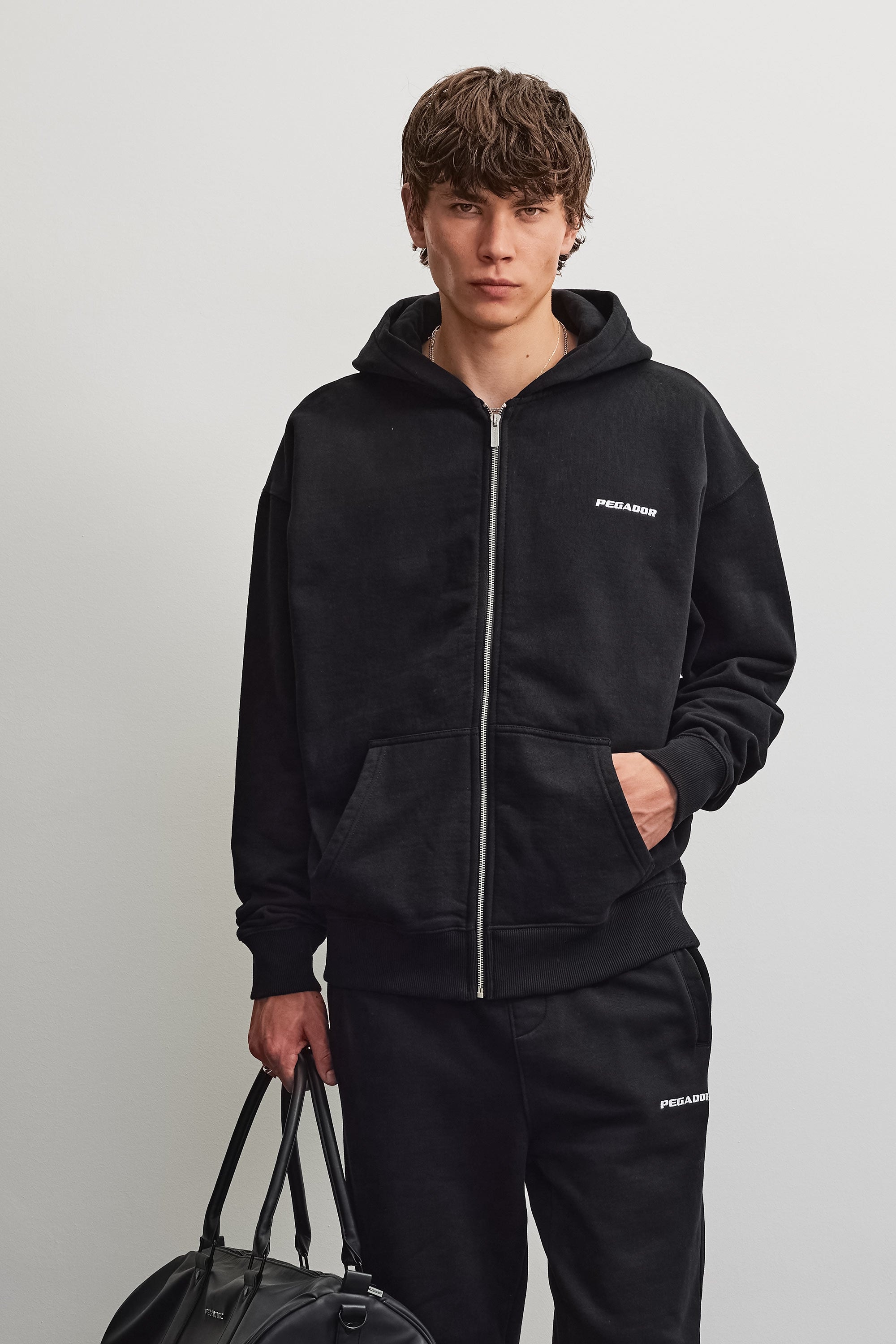 PEGADOR Kapuzensweatjacke »Logo Oversized Sweat Jacket« Baumwollmischung, oversize