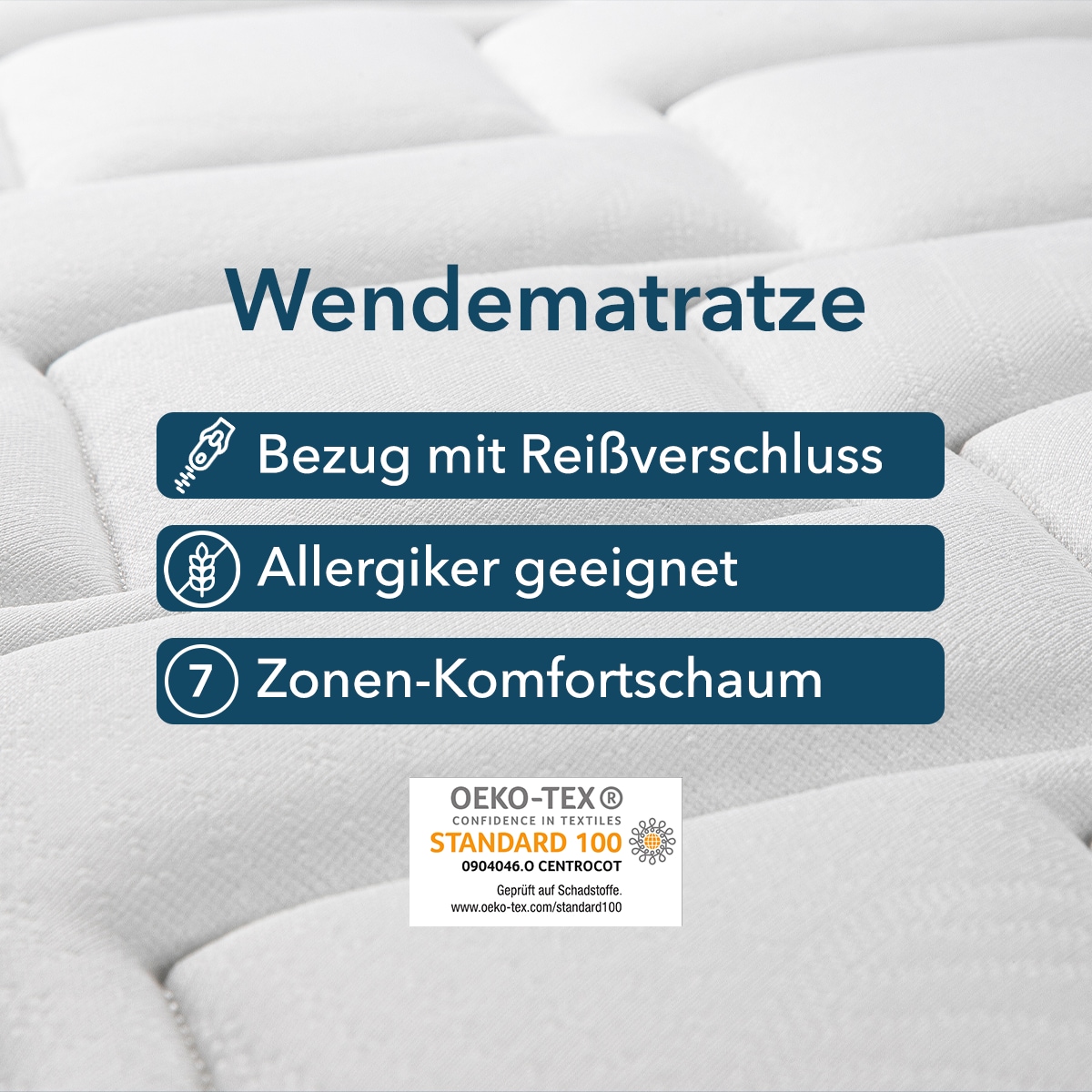 DI QUATTRO Komfortschaummatratze »23cm hohe Wendematratze mit zwei Härtegraden«, 23 cm hoch, Raumgewicht: 30 kg/m³, (1 St., 1-tlg.), Matratze in H2+H3 & H4+H5, 90x200, 140x200 und weitere Größen