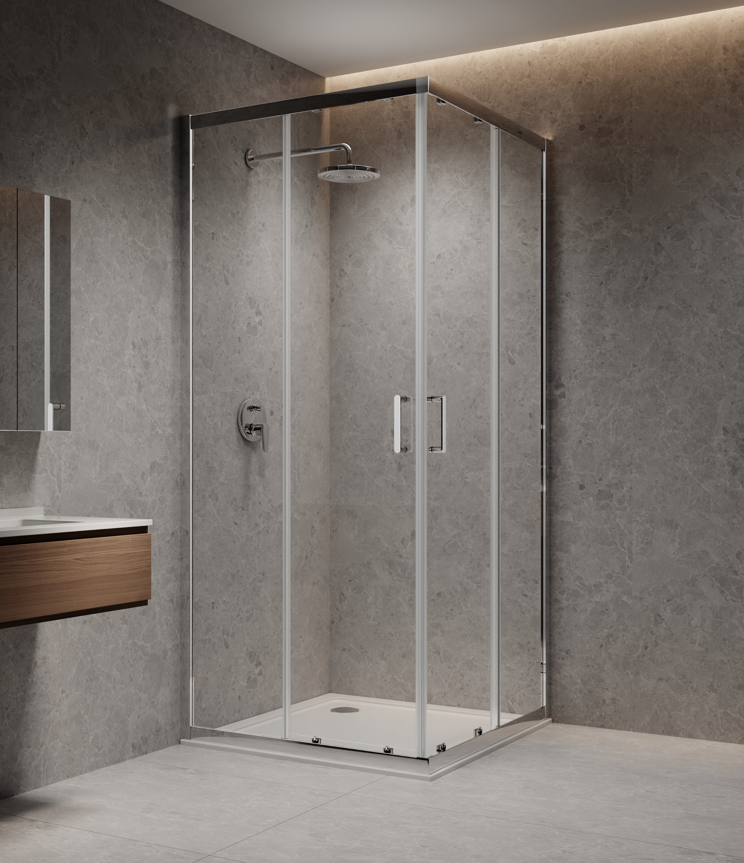 welltime Eckdusche »New Trento« Extrahohe 195cm, verbessertes Rollensystem