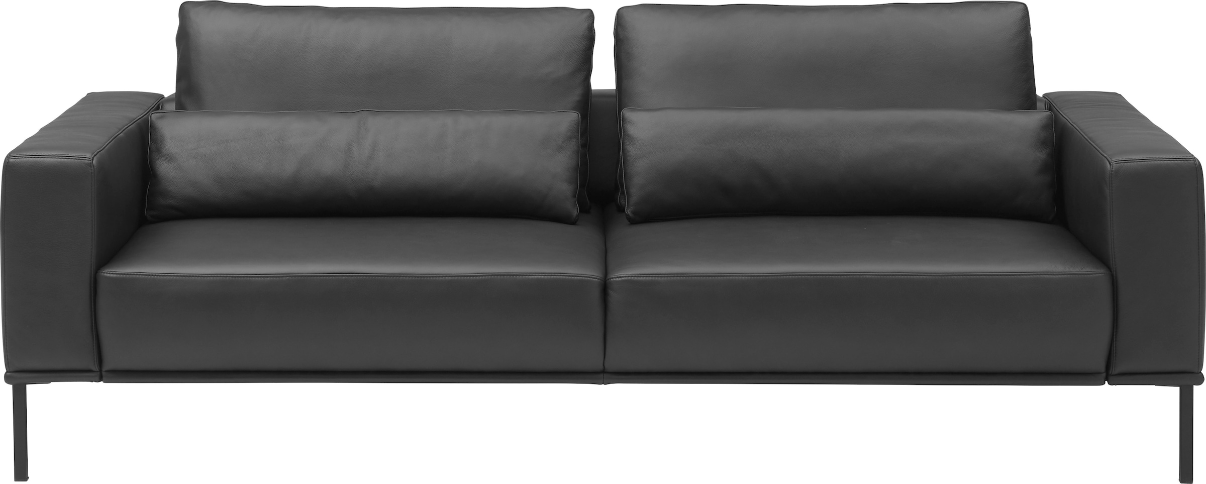 Musterring 2,5-Sitzer »JustB!PM100, 202 cm breit, aus hochwertigem Leder« wahlweise mit Nierenkissen und mot. Sitzauszug, Metallfuß in schwarz