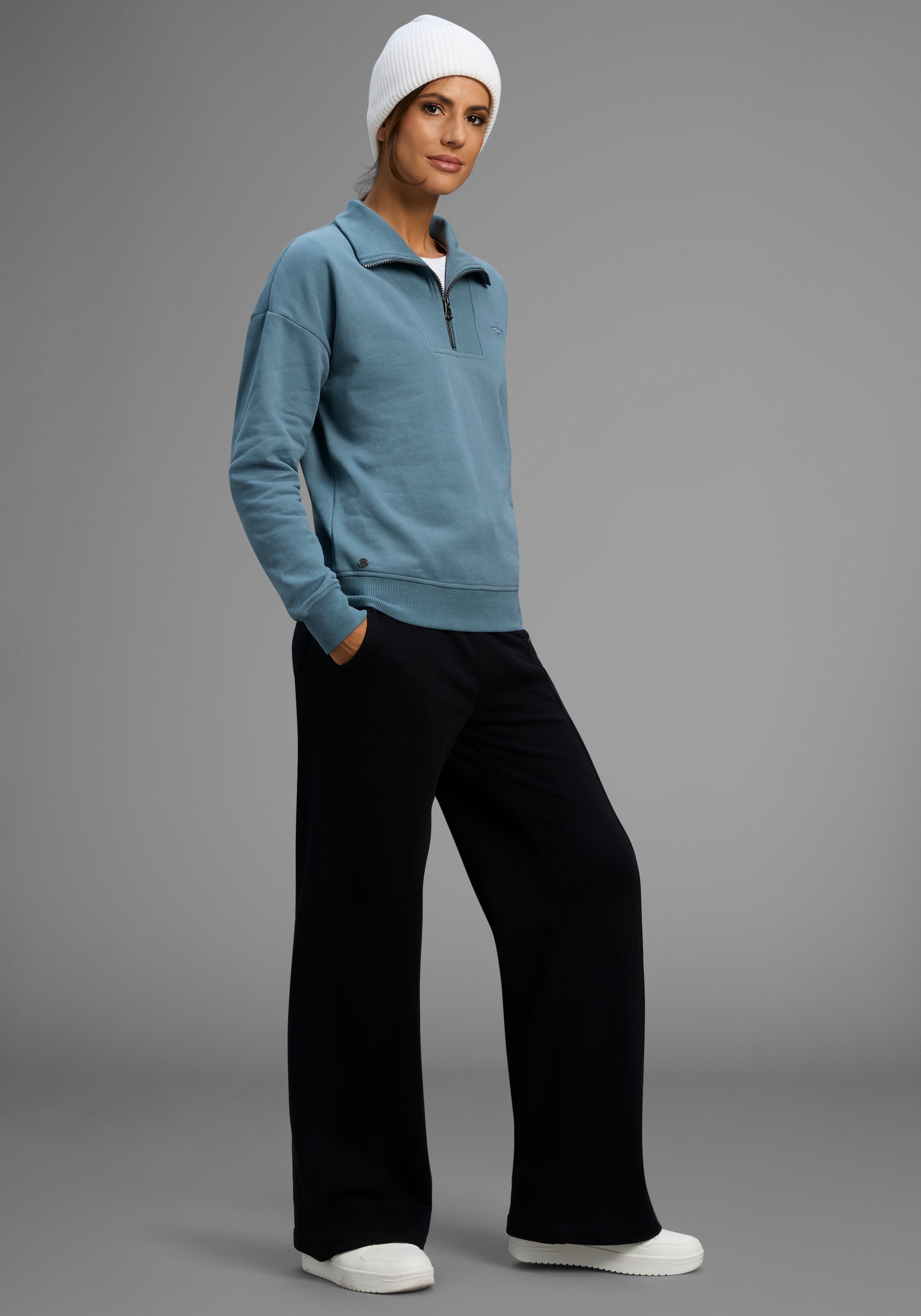 KangaROOS Sweatshirt , mit Troyer-Kragen
