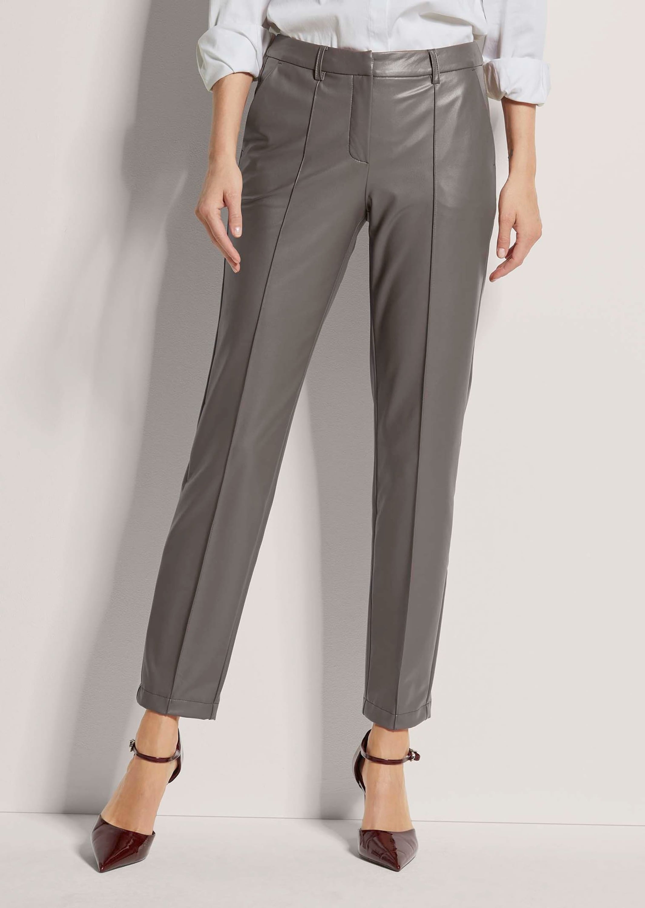 MADELEINE Stretch-Hose »Kunstlederhose Kunstlederhose mit Biesen«