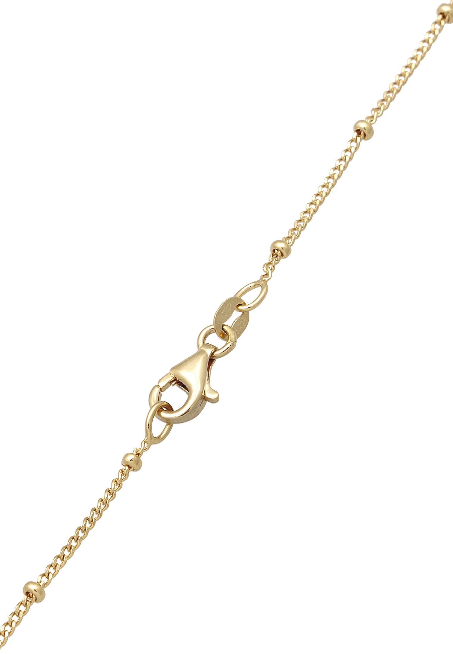 Elli Kette mit Anhänger »Halskette Kugelkette mit Tropfen Anhänger Glas Kristalle Rose 925 Sterling Silber vergoldet«