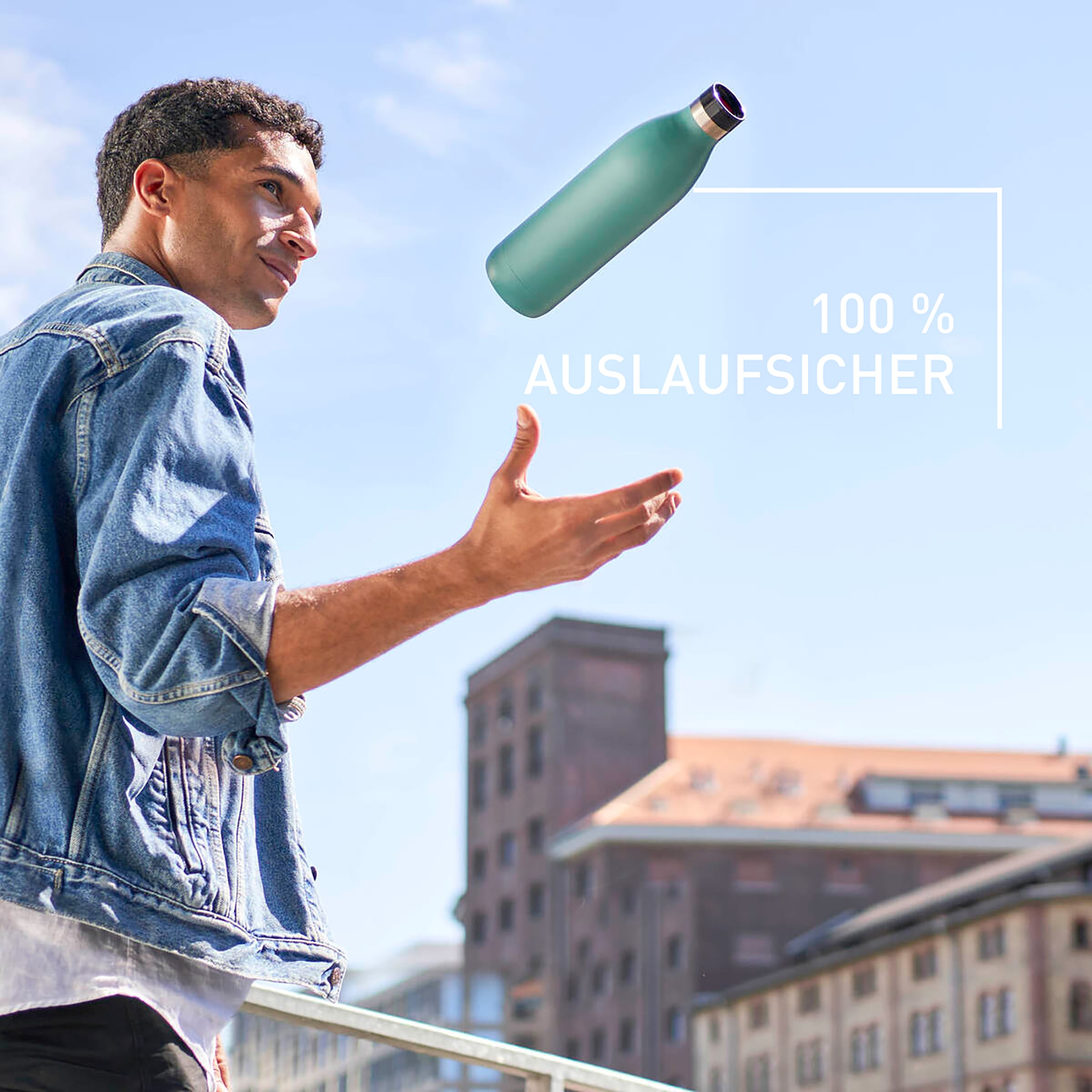 Emsa Isolierflasche »Trinkflasche Bludrop«, (1 tlg.), 1 Liter, auslaufsicher, 360°-rundum-Trinköffnung, 40 h kalt, 20 h warm