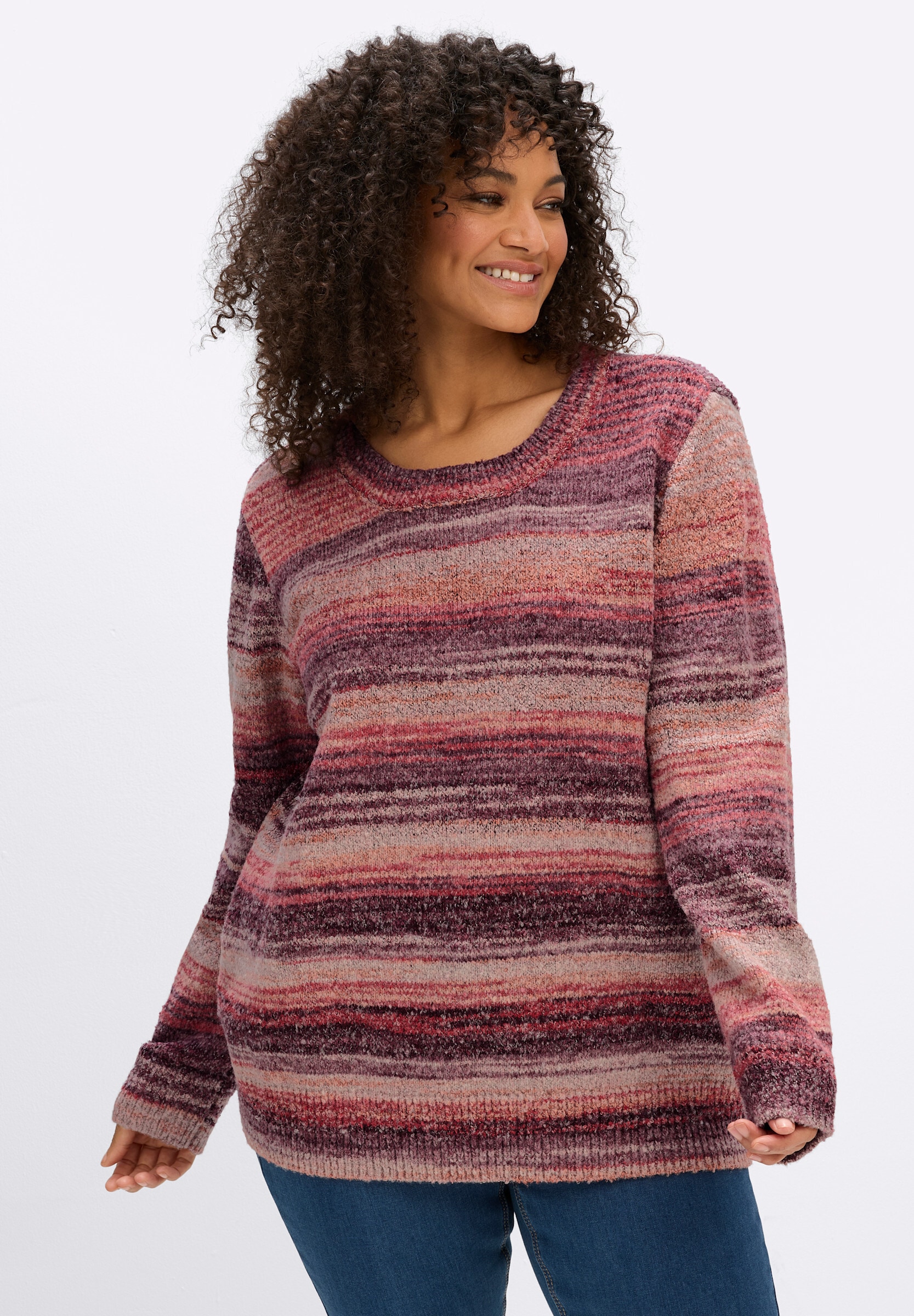 sheego by Joe Browns Longpullover »Langarm-Pullover Streifenpullover im Fabverlauf«