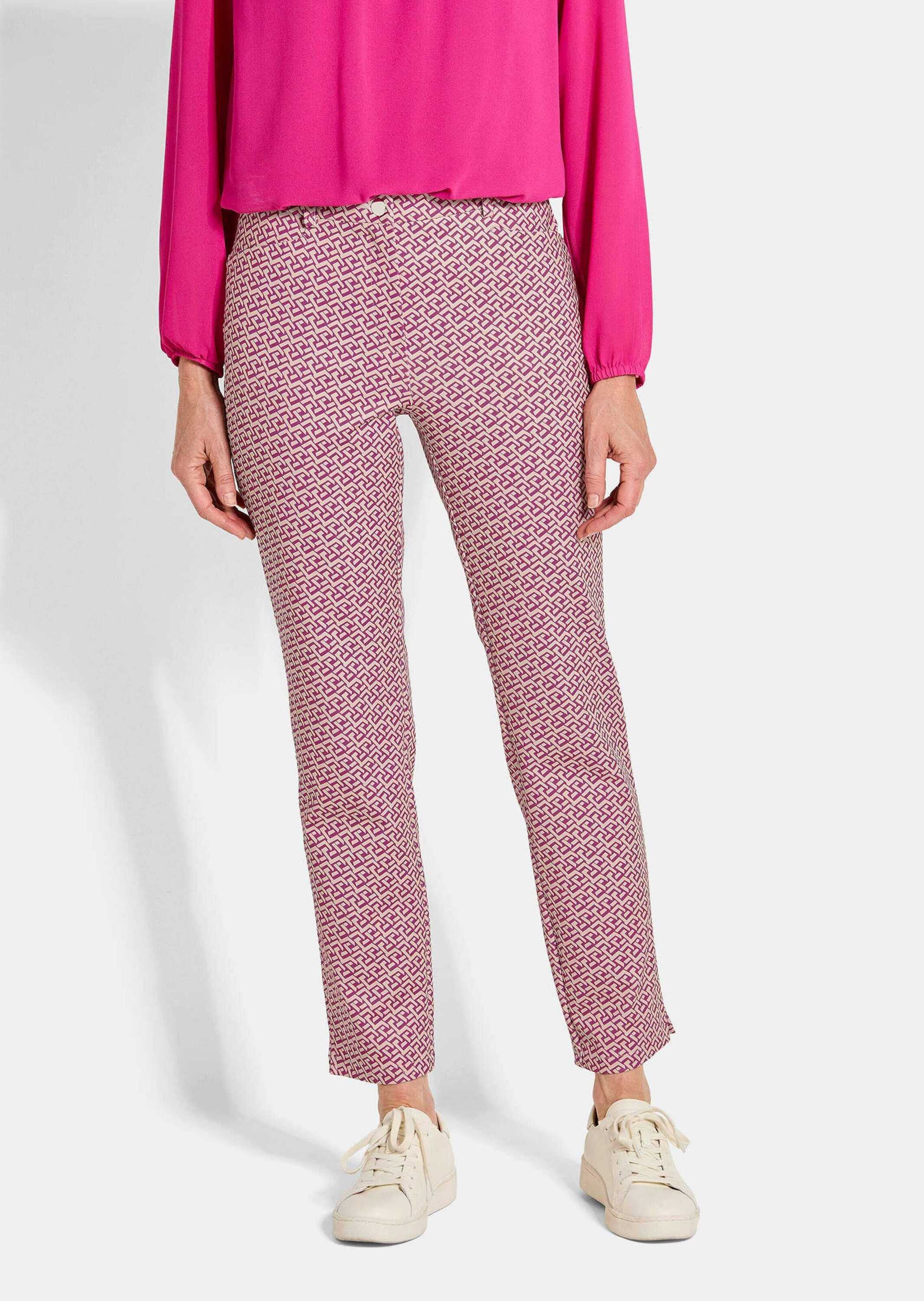 GOLDNER Stoffhose »Druckhose LOUISA in Scuba-Qualität«