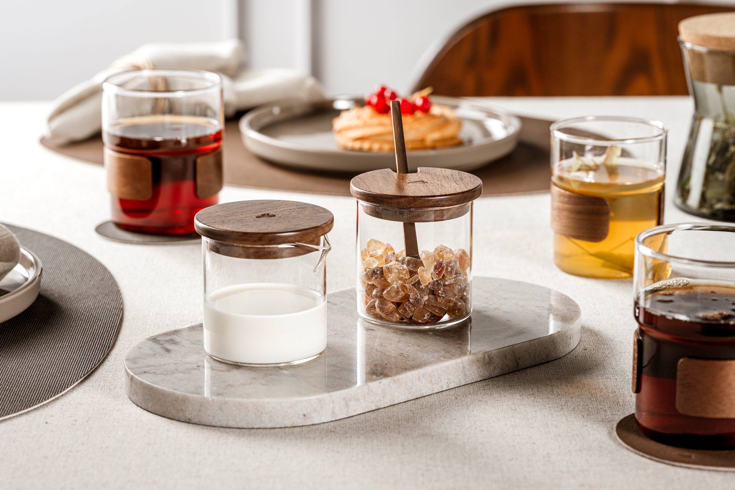 LEONARDO Milch- und Zuckerset »NOVO LEGNO« Milchgießer und Zuckerdose mit Holzdeckel