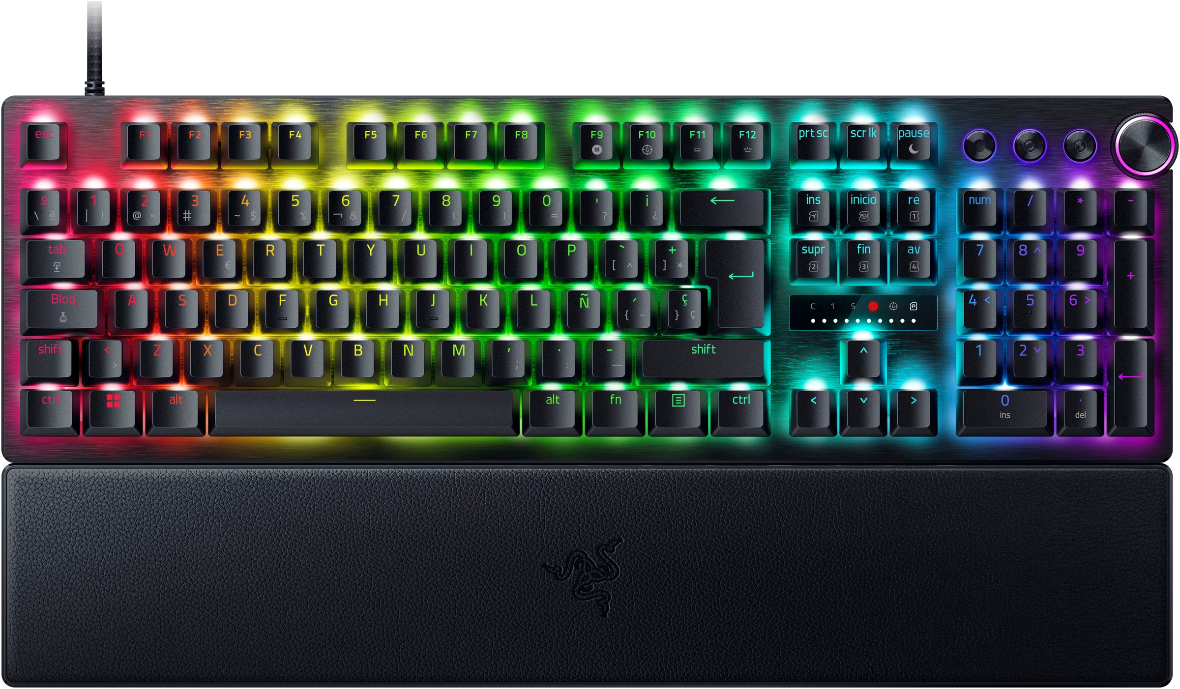 RAZER Gaming-Tastatur »Huntsman V3 Pro DE Layout«, (Funktionstasten-Handgelenkauflage-Makrotasten-Profil-Speicher-USB-Anschluss-Ziffernblock)