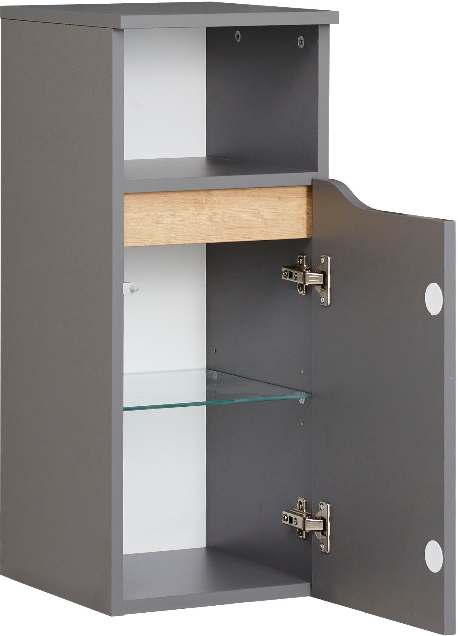 Saphir Badmöbel-Set »Quickset 5-teilig, Waschbeckenunterschrank mit LED-Spiegelschrank« 6 Stk. tlg.