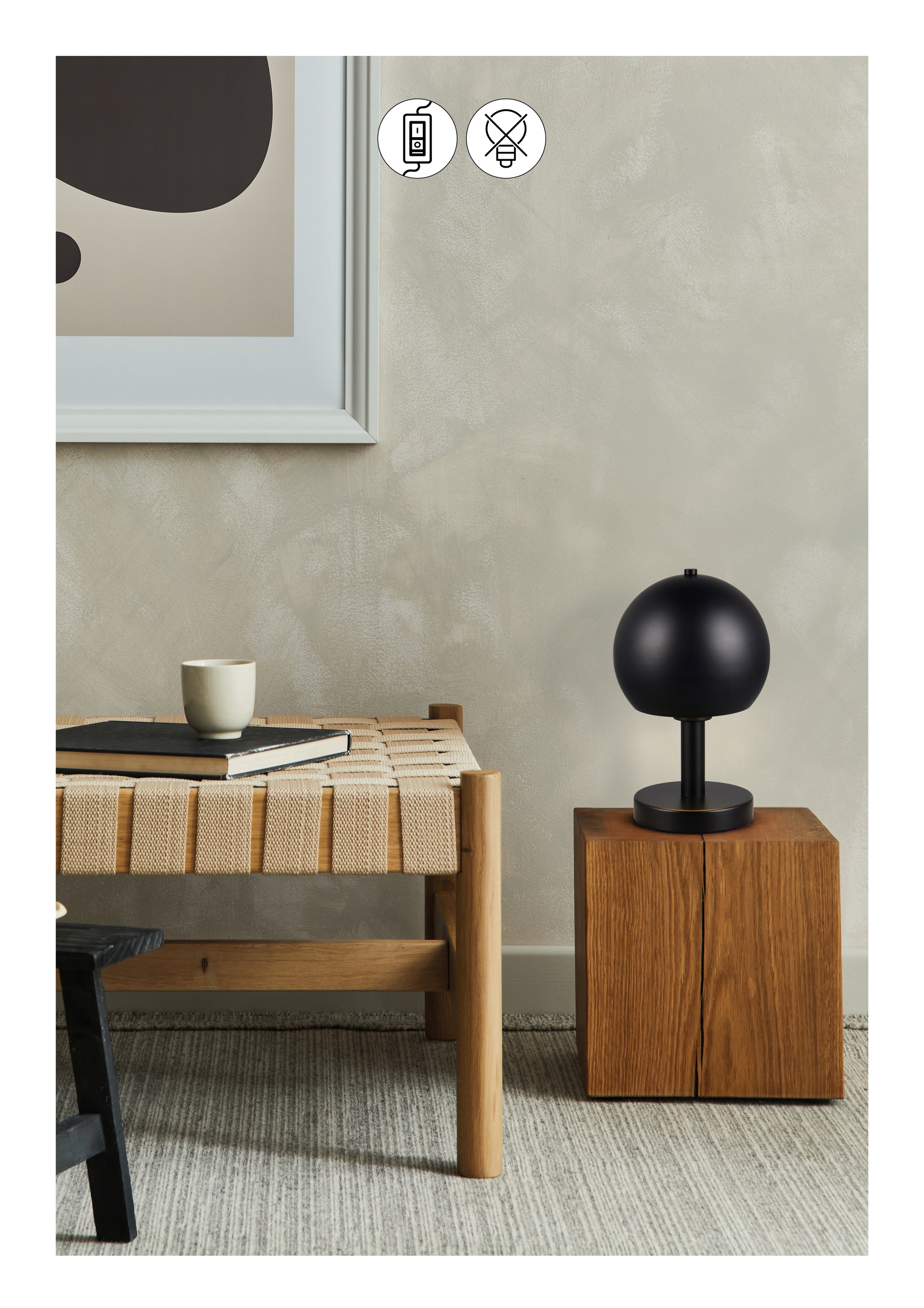 my home Schreibtischlampe »Christelle, Deko Tischleuchte mit Metallschirm Ø 18cm Höhe 29cm« E27 1 Stk. warmweiß - kaltweiß exkl 1x E27 max 10W, indirektes Licht, Lichtaustritt nur nach unten