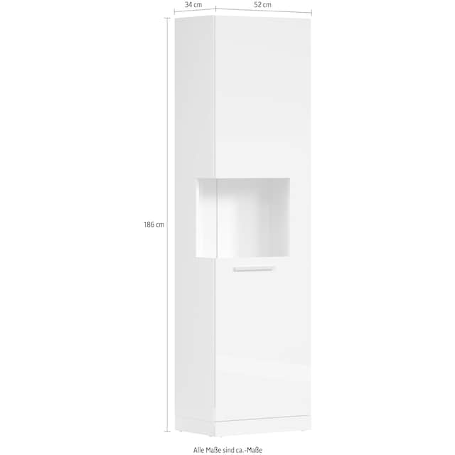 INOSIGN Vitrine »Gwendolyn«, (1 St.), weiße Hochglanzfronten,5 Fächer,  Vitrinenschrank mit Glaseinsatz online bei OTTO