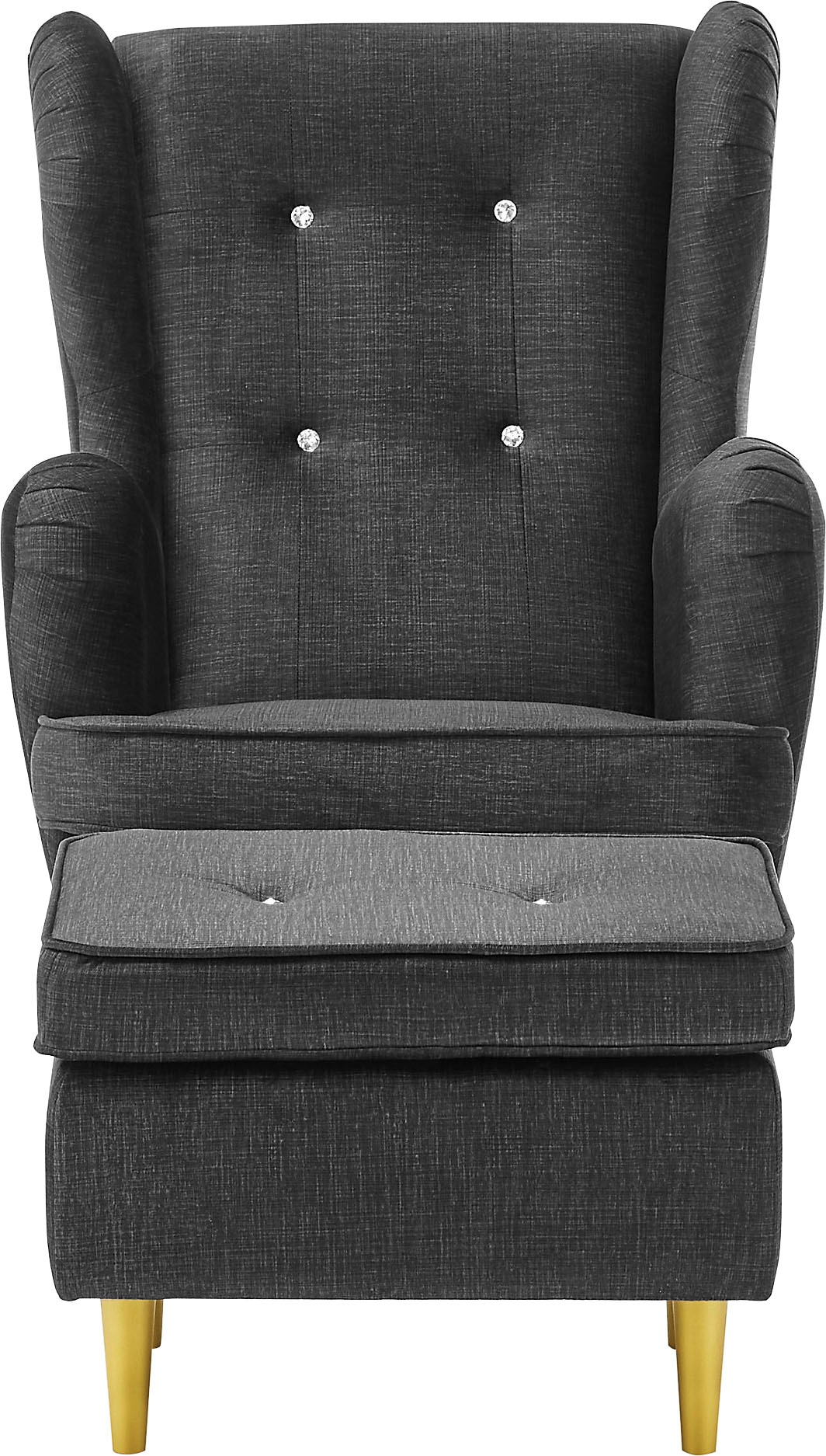 ED EXCITING DESIGN Hocker »Tom«, mit Strasssteinen & goldenen Füßen