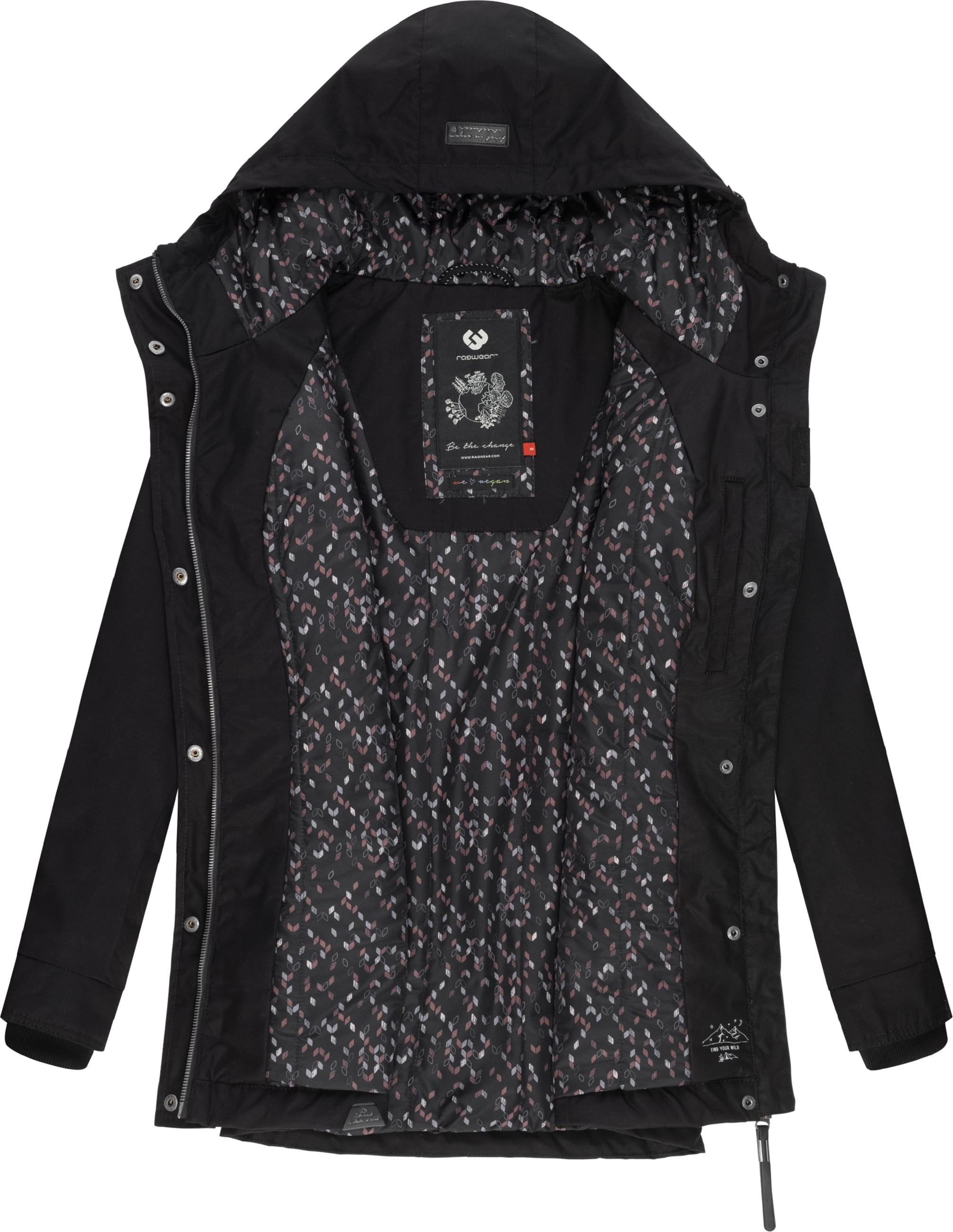 Ragwear Wintermantel »Winterjacke Monadis Black Label«, stylischer Winterparka für die kalte Jahreszeit