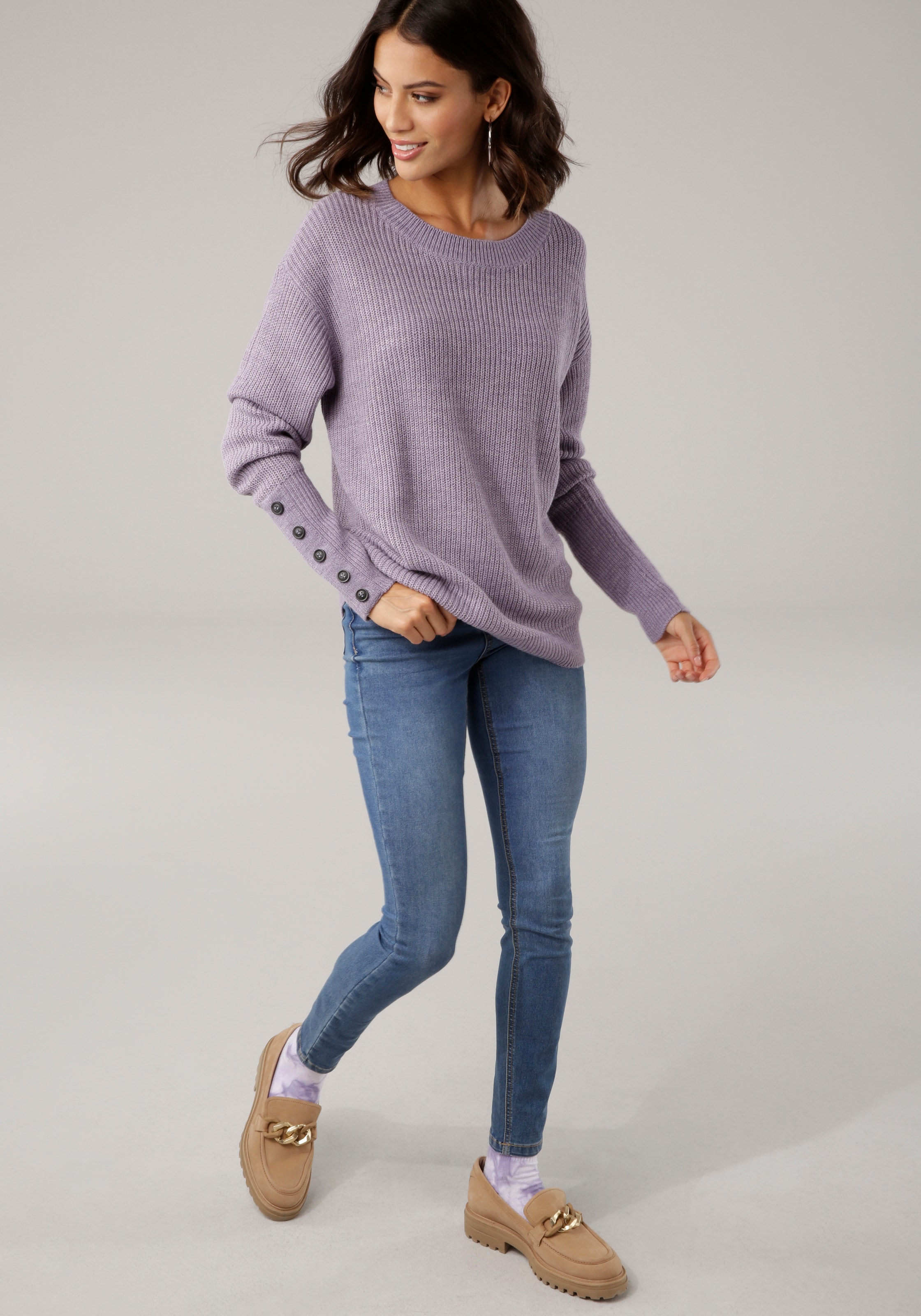 Laura Scott Strickpullover, mit Zierknöpfen