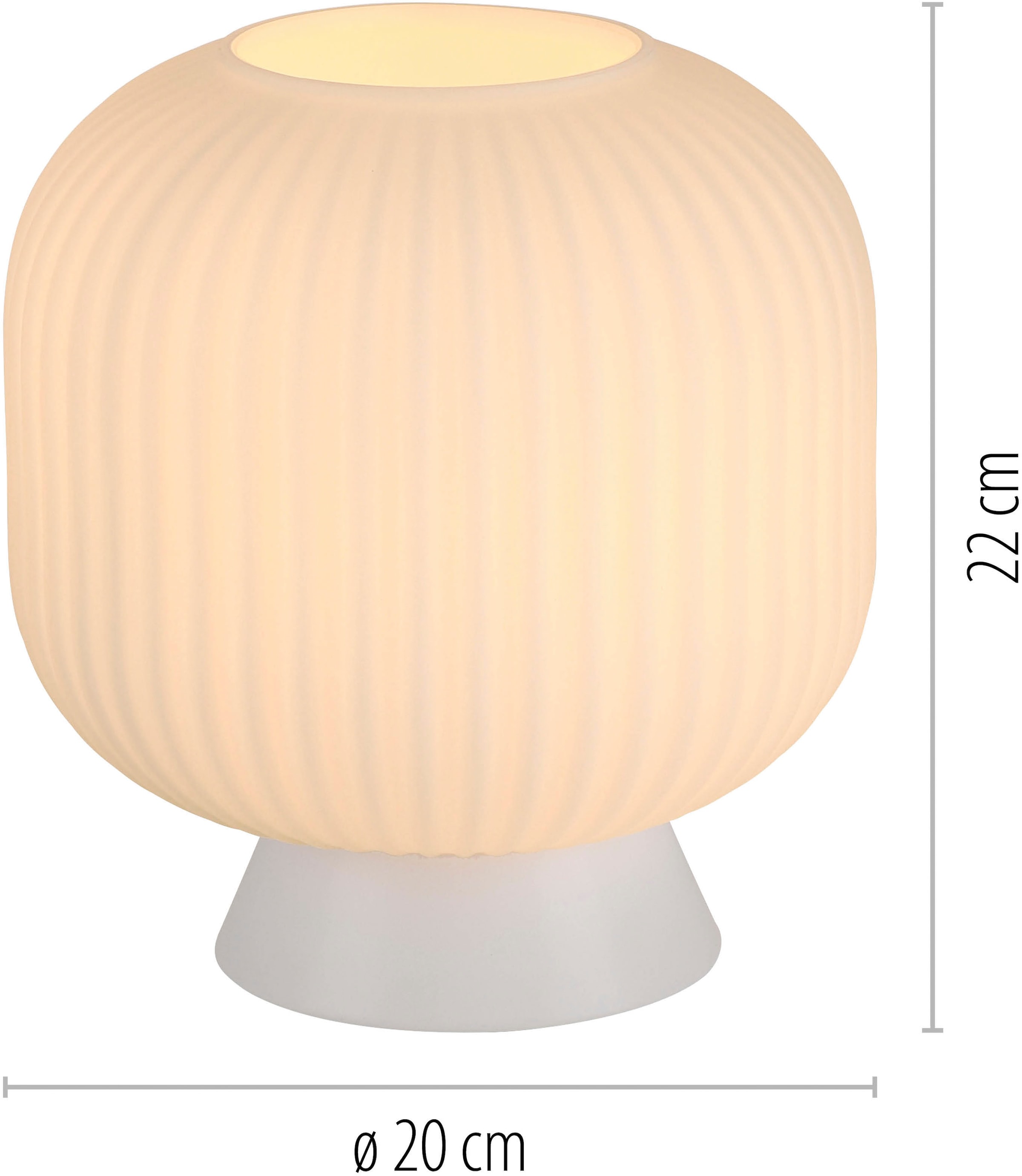 SCHÖNER WOHNEN-Kollektion LED Tischleuchte »NAMI« E27 1 Stk. SCHÖNER WOHNEN Kollektion, Schnurschalter, geriffeltes Glas