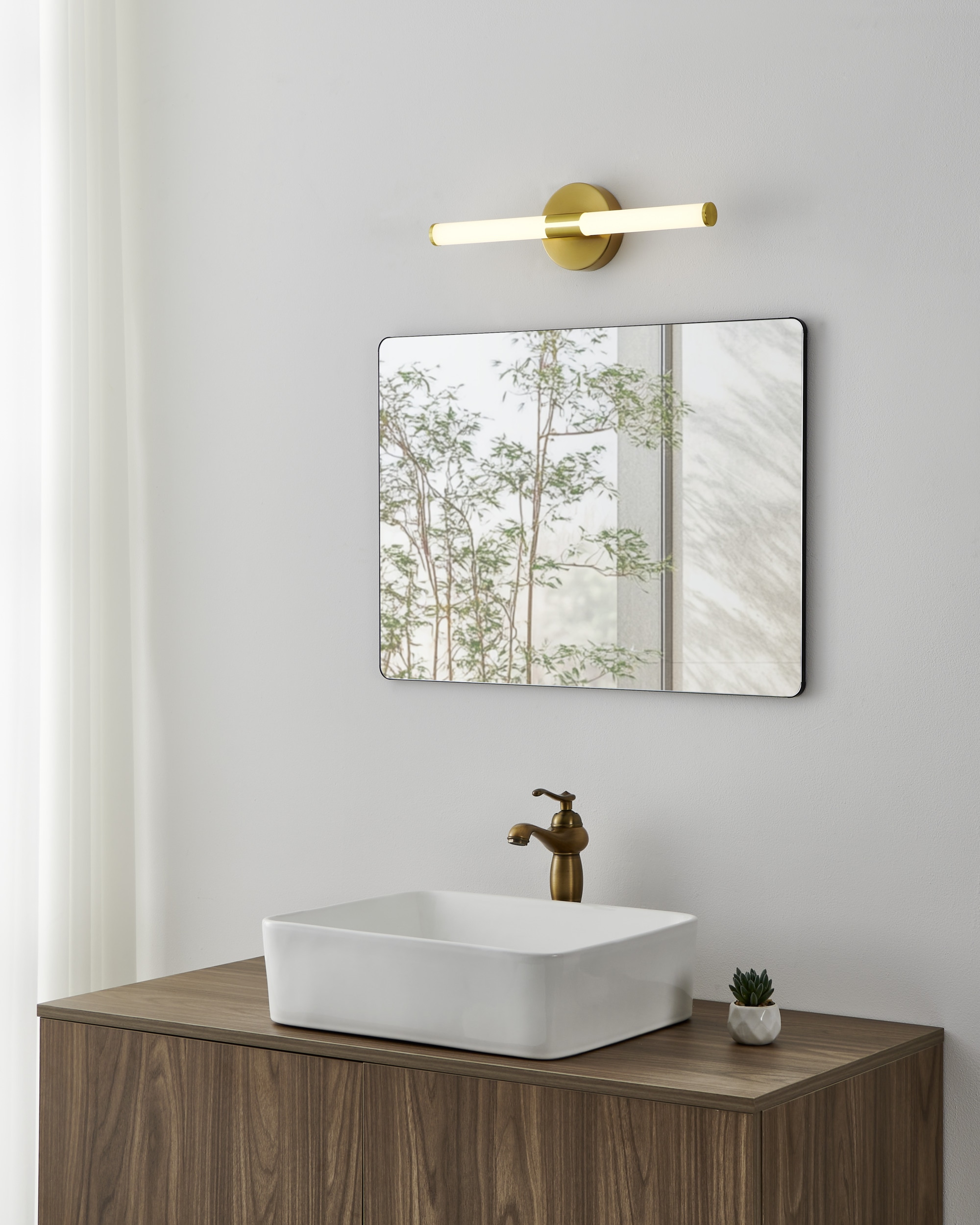 EGLO Spiegelleuchte »RAMOLA Spiegellampe - Stahl - LED - 7,5W - IP44« LED-Modul 1 Stk. Kaltweiß | Neutralweiß | Warmweiß Wandlampe, Badezimmerlampe, Bad, L45 x H12 x AL6,5 cm