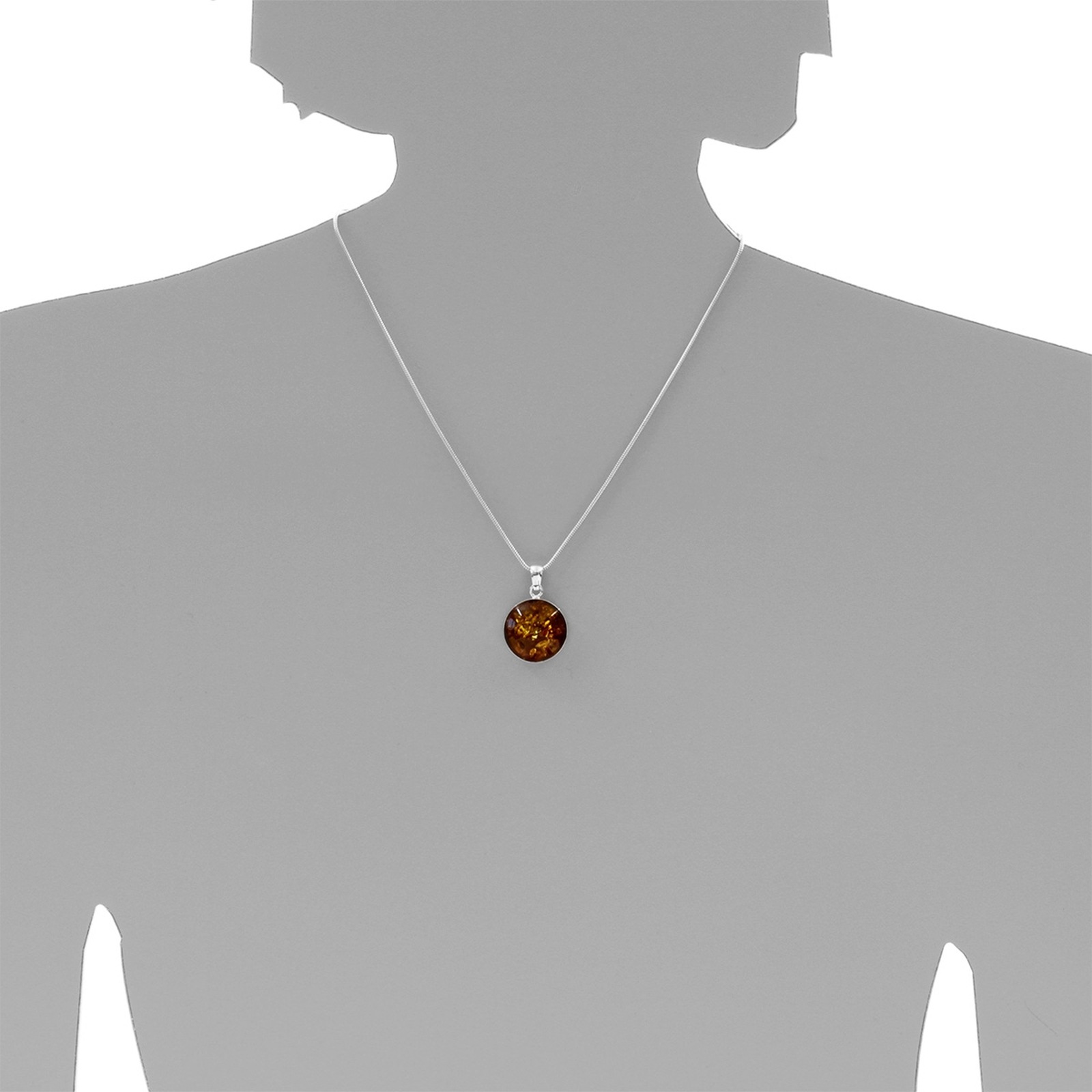 OSTSEE-SCHMUCK Kette mit Anhänger »- Classic 19 mm - Silber 925/000 - Bernstein«