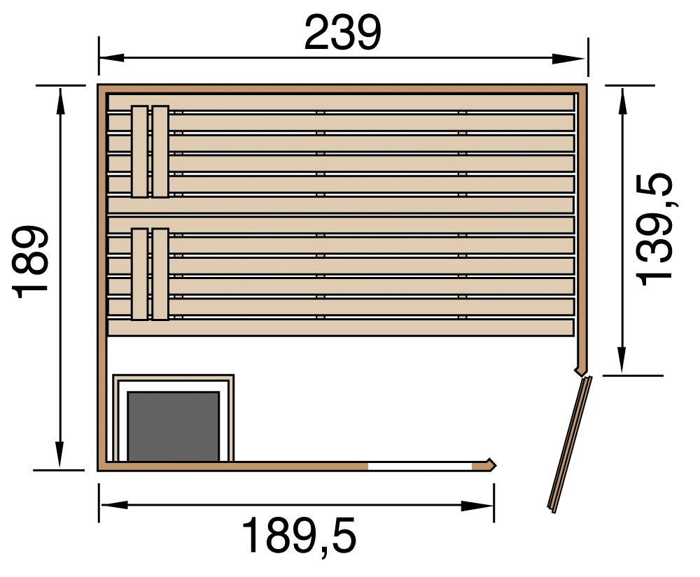 weka Sauna »Valida«, 9 kW-Ofen mit integrierter Steuerung